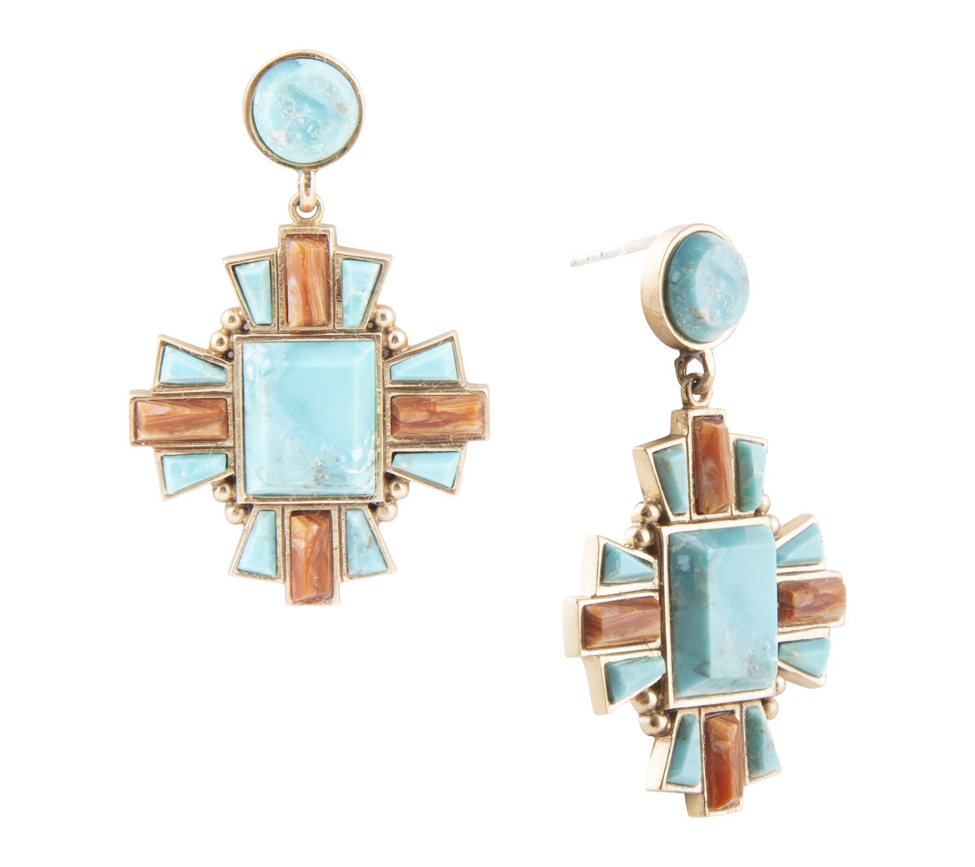 Barse Artisan Crafted Santa Fe Turquoise & OpalDrop Earrings
