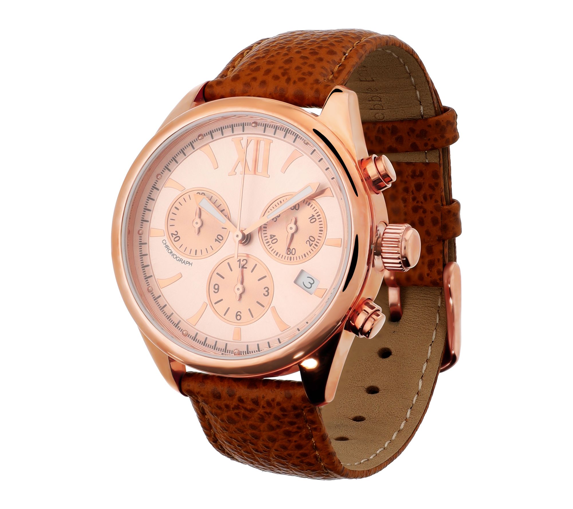 Bronzo Italia Multifunction Chronograph LeatherStrap Watch