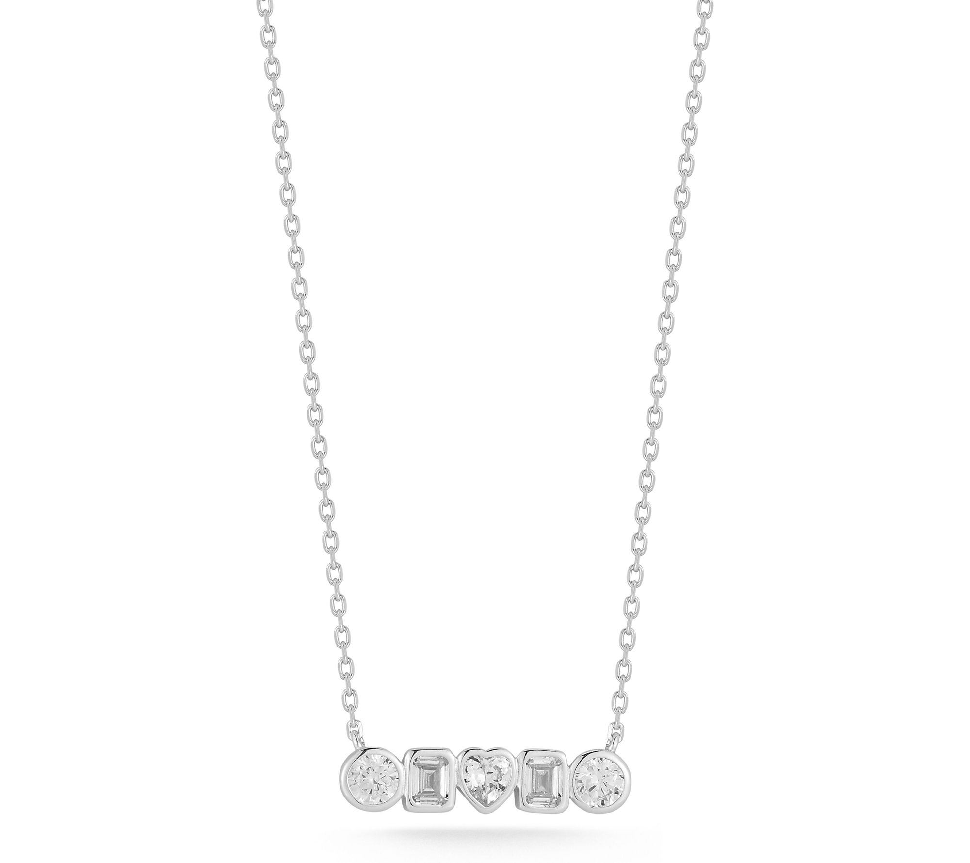 Rachel Zoe Multi-Shape Bar Pendant w/ Chain, Sterling