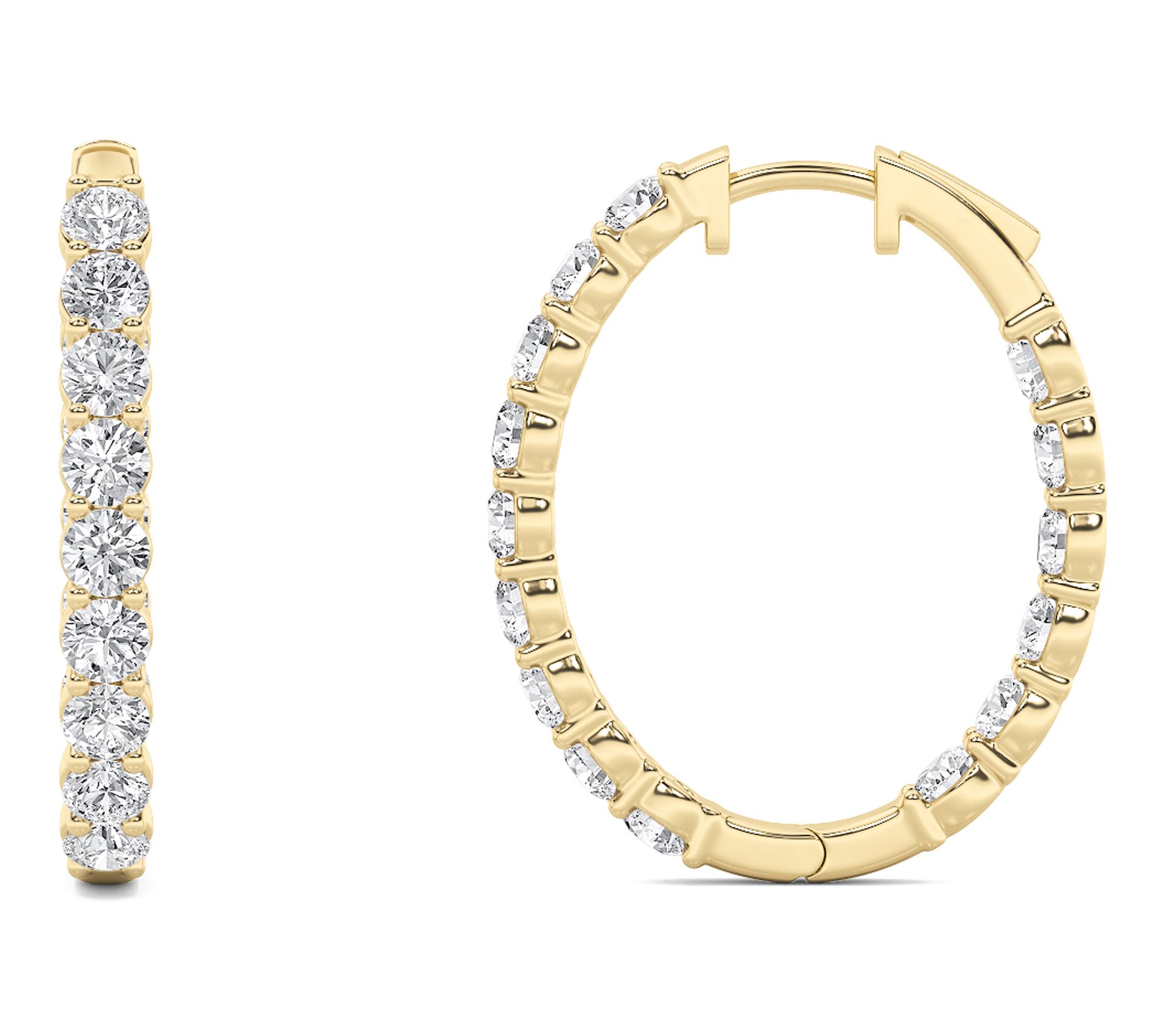 Fire Light 7.00 cttw Lab Grown Diamond Hoop Earrings, 14K Gold