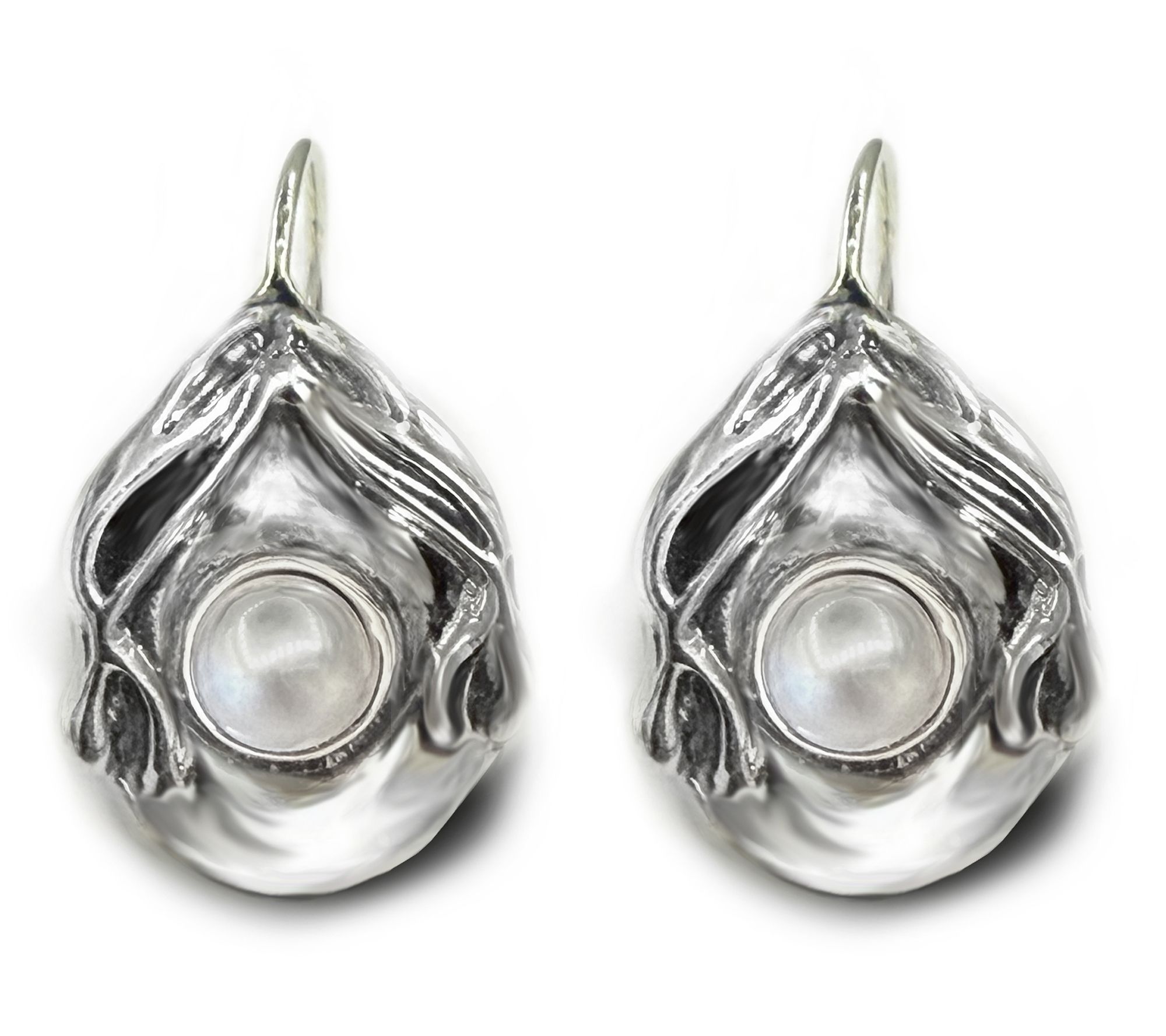 Hagit Sterling Silver Cultured Pearl "Ocean Sways' Earrings