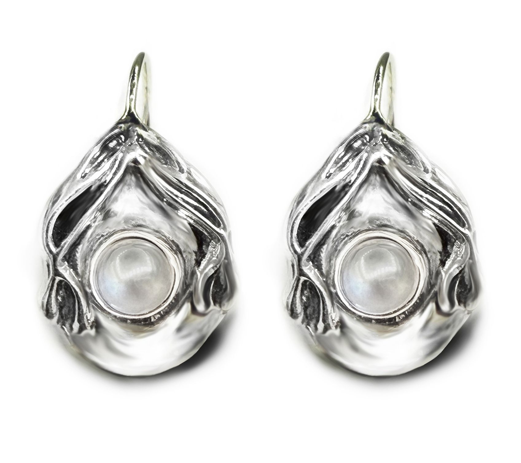 Hagit Sterling Silver Cultured Pearl "Ocean Sways' Earrings