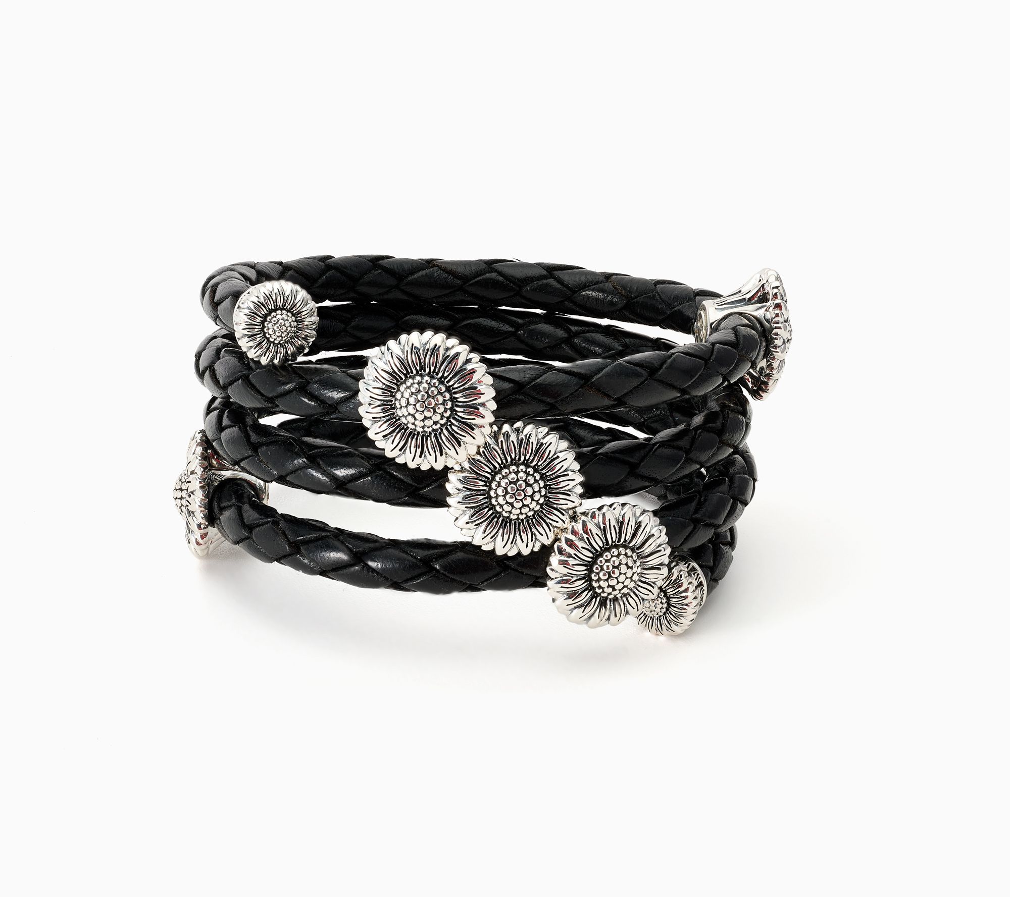 Christian James by Scott Grimes Sterling Silver Leather Coil Bracelet