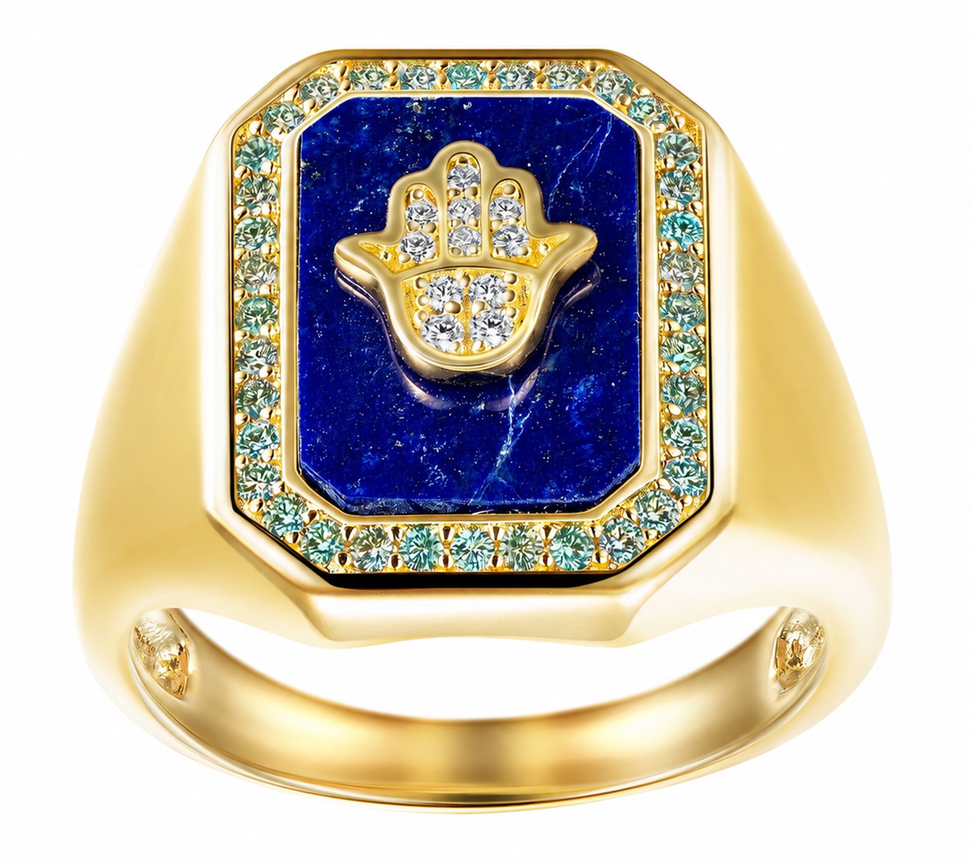 Affinity Gems Hamsa Signet Ring, Sterling Silver