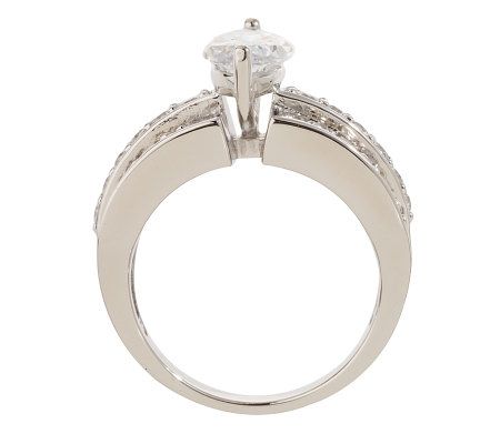 Epiphany Platinum Clad Diamonique 3.45 cttw Marquise Ring - QVC.com