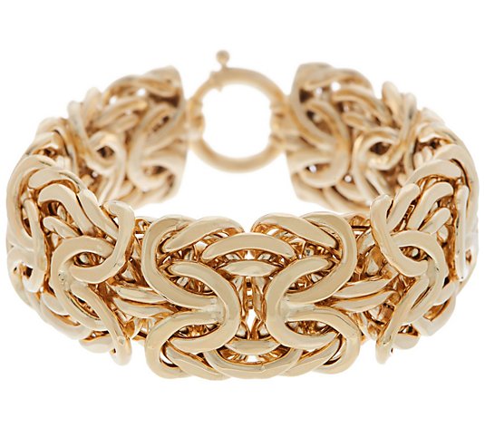 Details about   14k Rose Gold Plated Square Byzantine Bracelet Link Chain 7.8" 