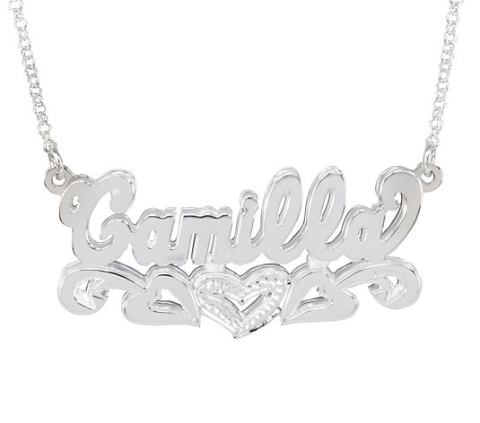 Sterling Dimensional Personalized Name Necklace