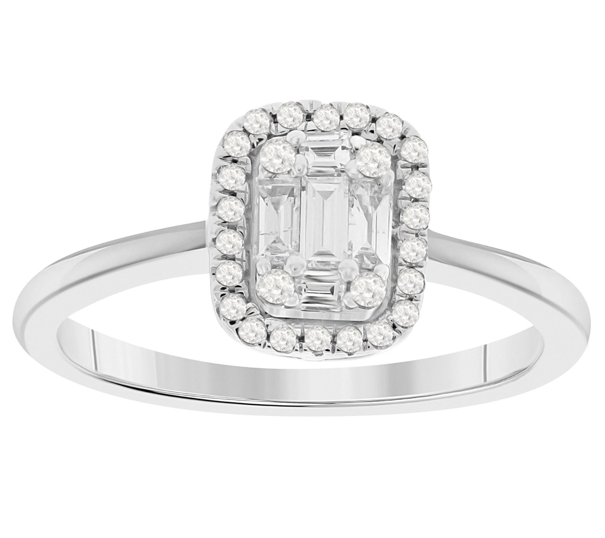 Affinity 14K White Gold 1/3 cttw Diamond Ring - QVC.com