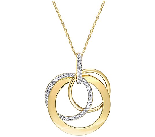 Affinity Diamonds 0.25 cttw Circle Pendant w/ Chain, 14K Gold
