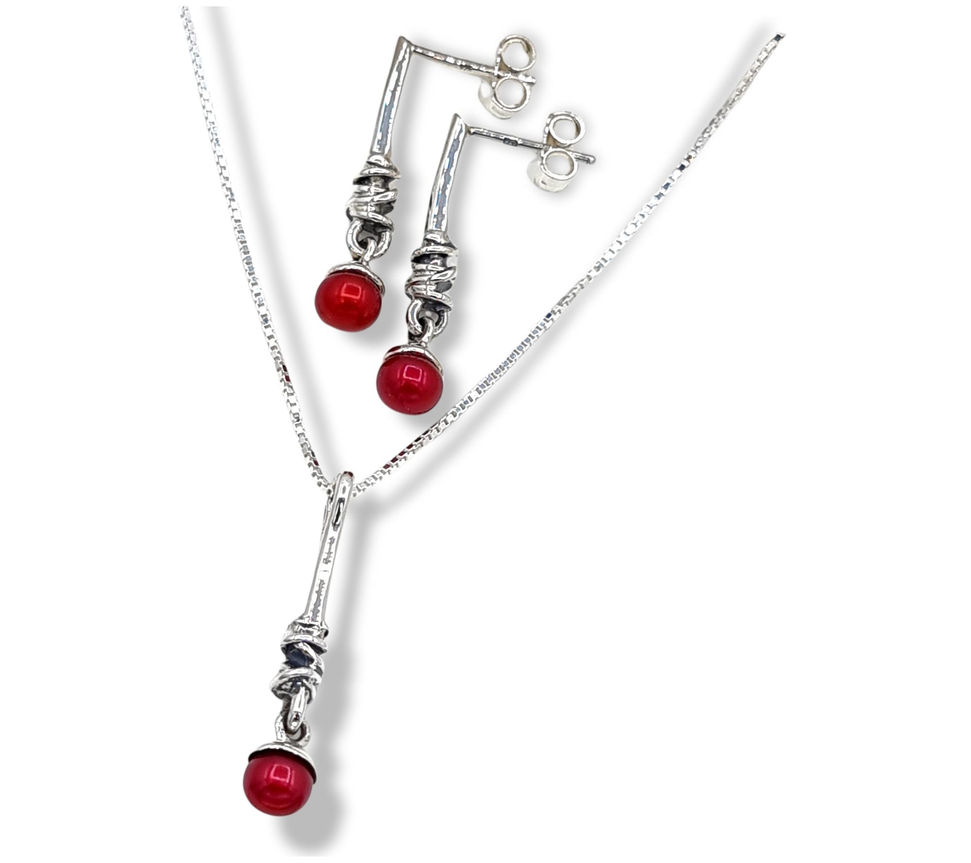 Hagit Cultured Pearl Earrings & Necklace Set,Sterling Silver
