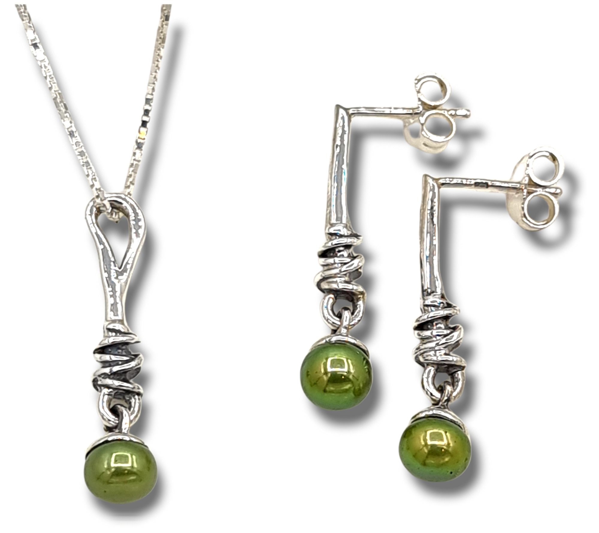 Hagit Cultured Pearl Earrings & Necklace Set,Sterling Silver