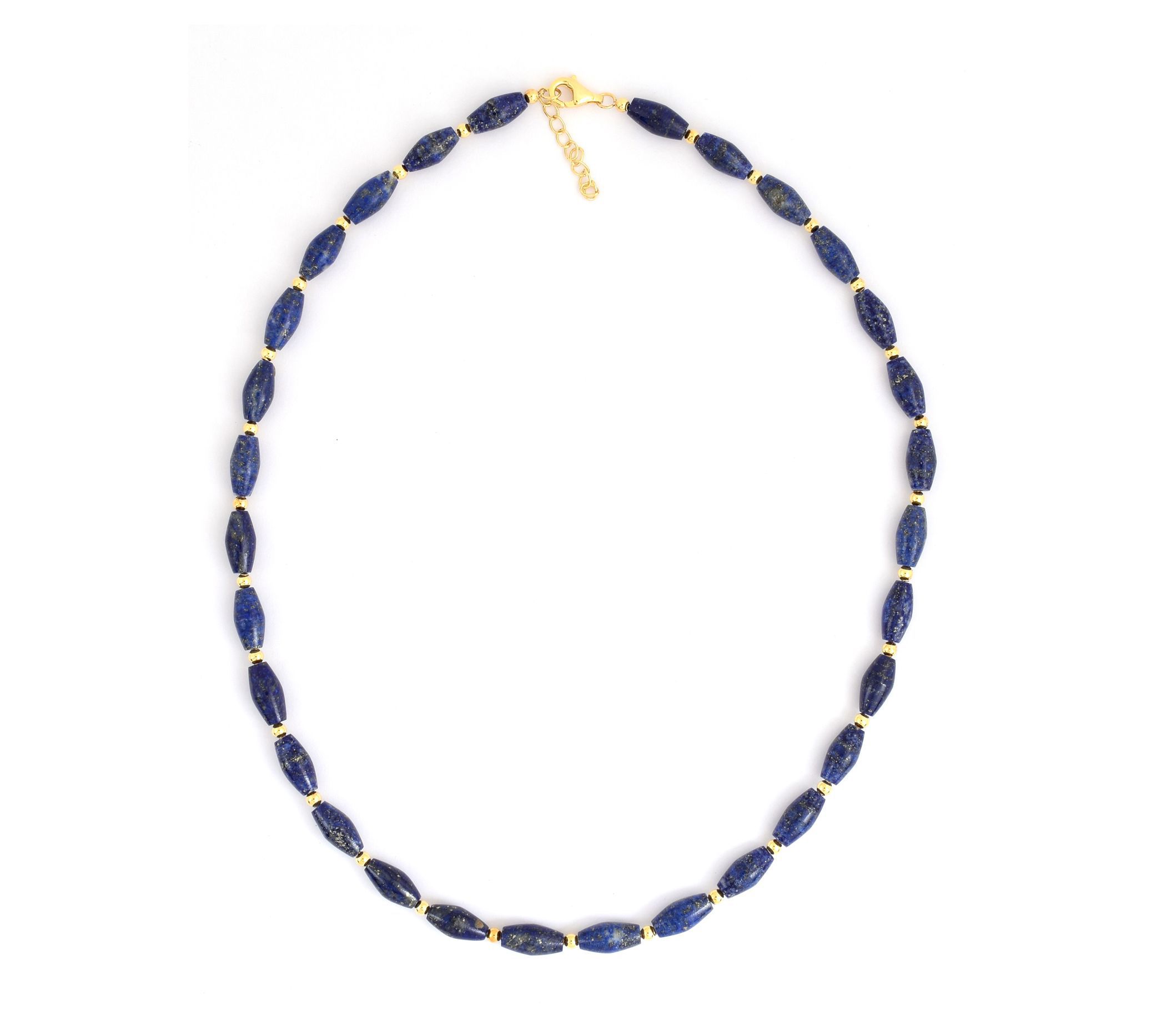 Affinity Gems Sterling Silver Lapis Lazuli Beaded Necklace