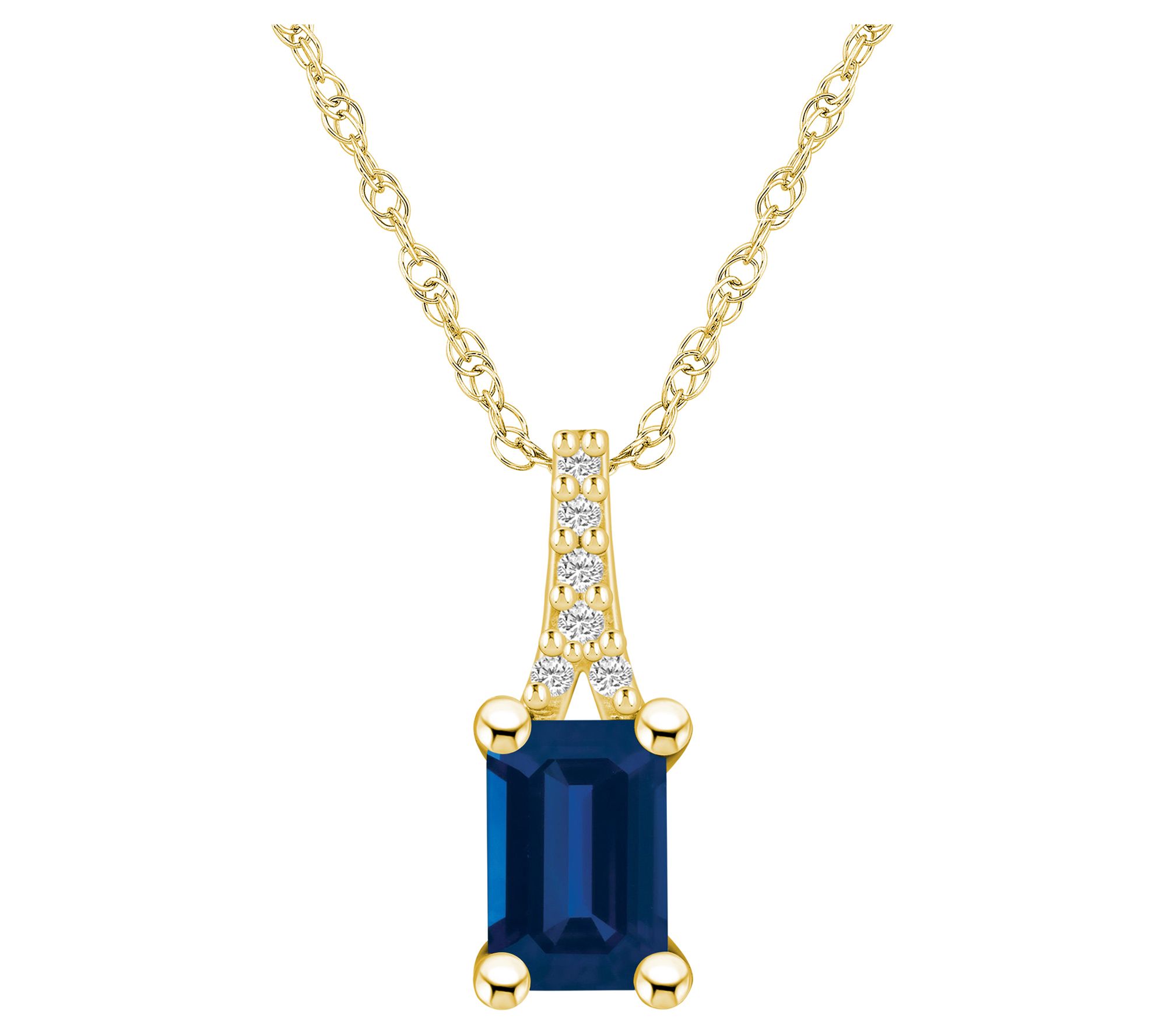 Affinity Gems Gemstone & Diamond Pendant w/ Chain, 14K Gold