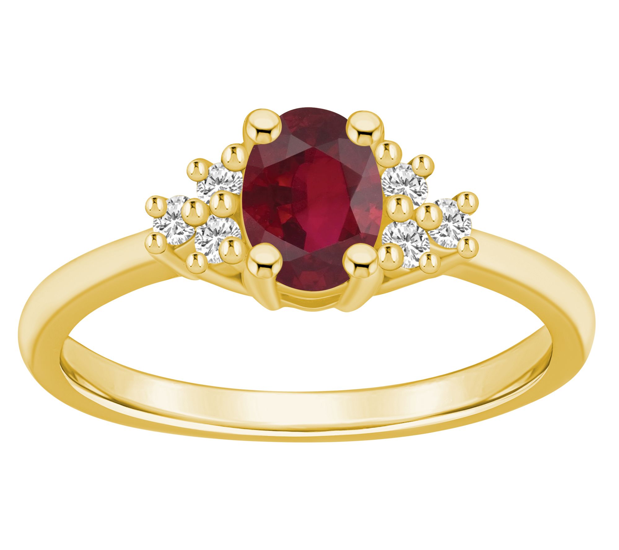 Affinity Gems Oval Ruby & Diamond Accent Ring, 14K Gold