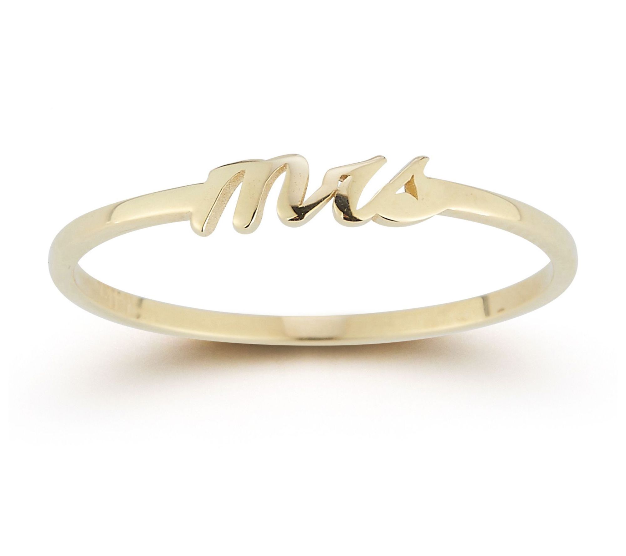 Luminosa Gold Script Mrs Ring, 14K