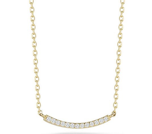 Luminosa Gold Diamond Curved Bar Necklace, 14K