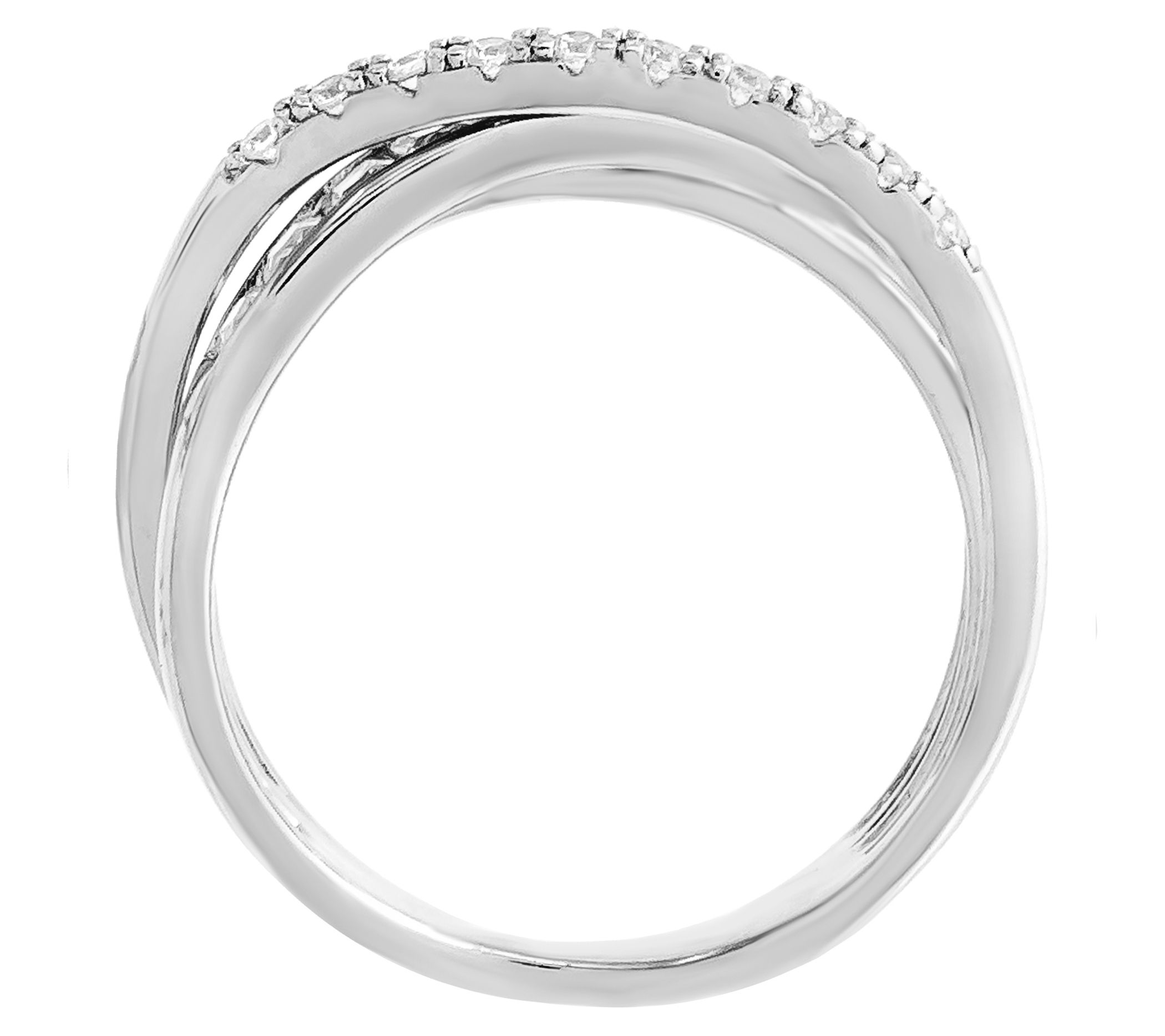 Diamonique 1.60 cttw Bypass Ring, Sterling Silver - QVC.com