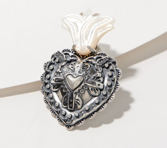 American West Sterling Silver Carved Mother of Pearl Heart Enhancer