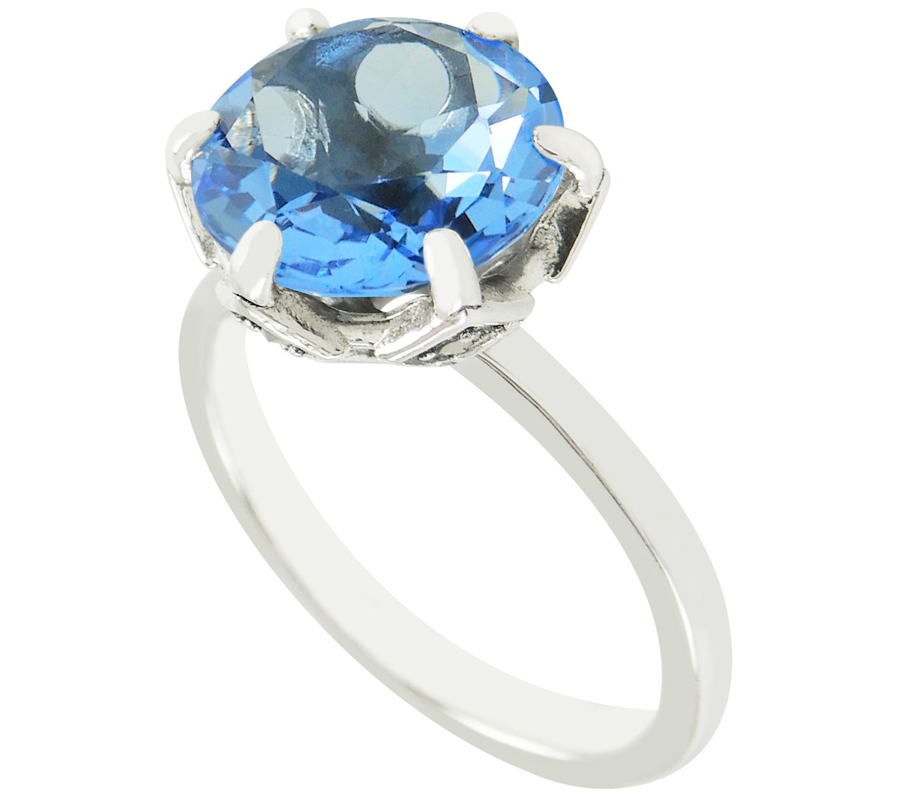 Suspicion Sterling Silver Solitaire Gemstone &arcasite Ring