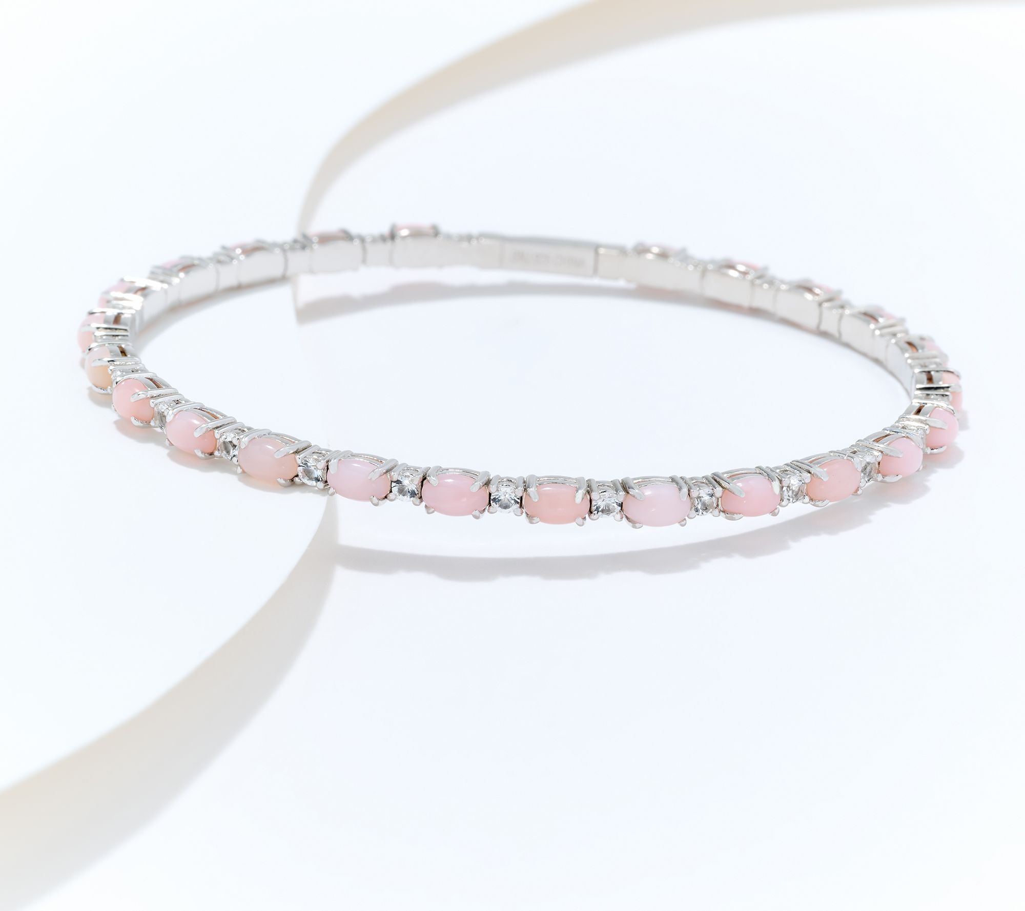 Affinity Gems Oval Gemstone Tennis Bangle, Sterling Silver