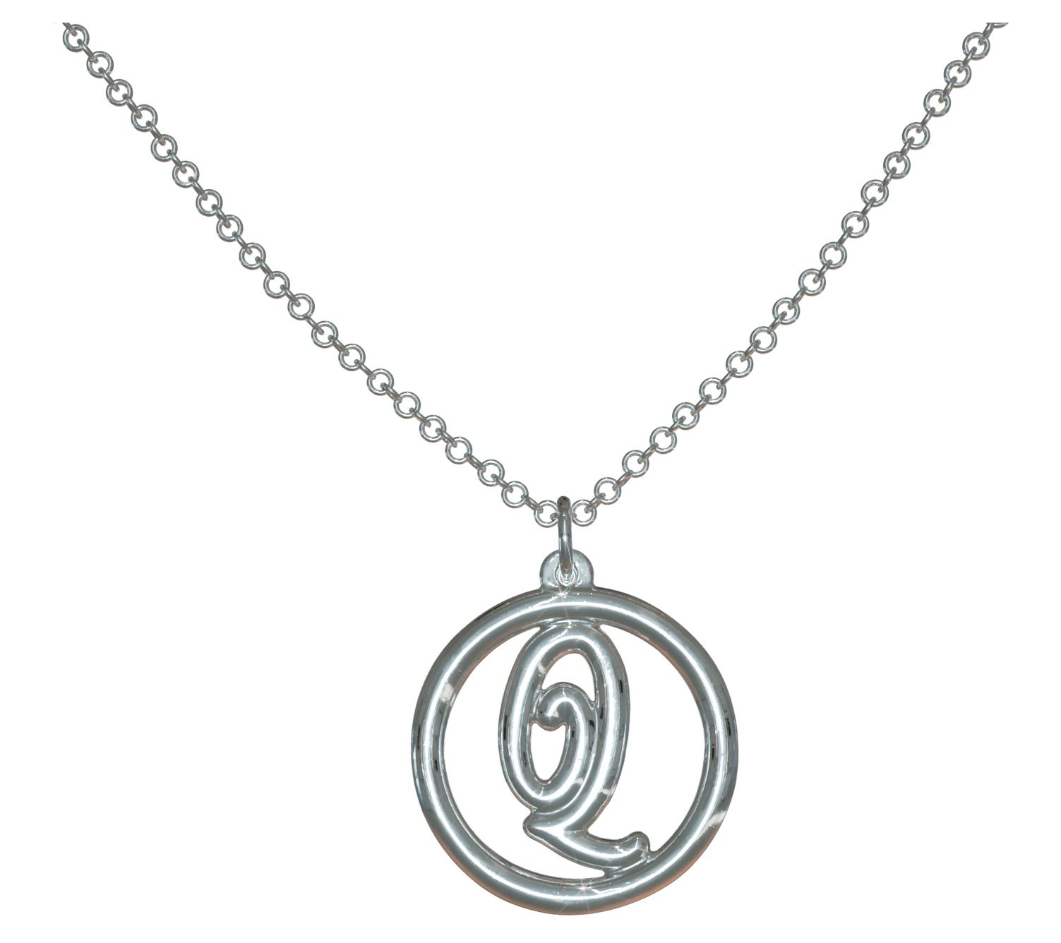 Sterling Silver Legacy Loop Initial Pendant w/ hain