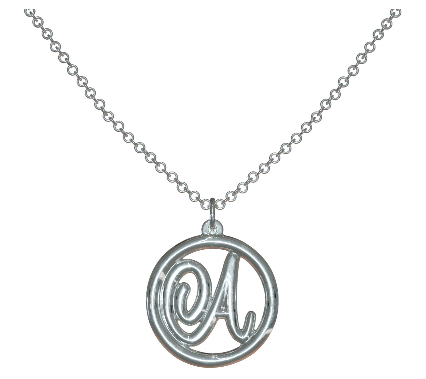 Sterling Silver Legacy Loop Initial Pendant w/ Chain