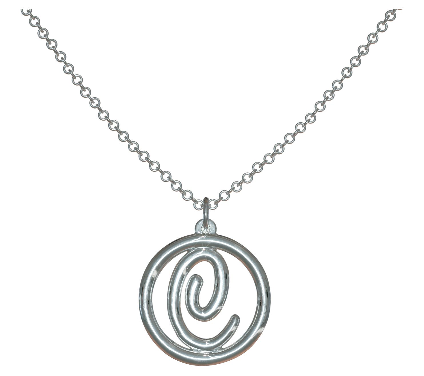 Sterling Silver Legacy Loop Initial Pendant w/Chain