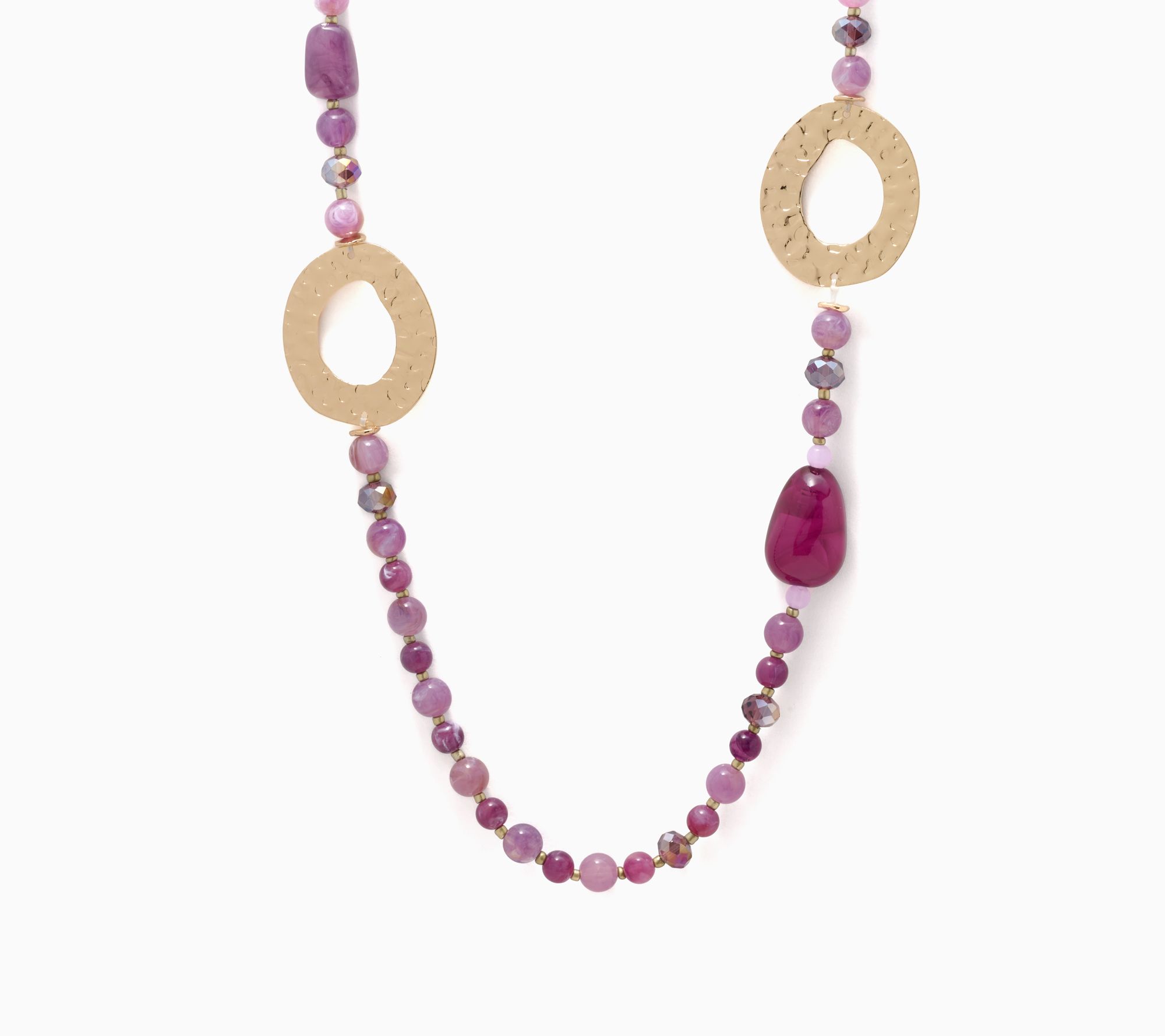 Susan Graver Long Beaded Statement Necklace