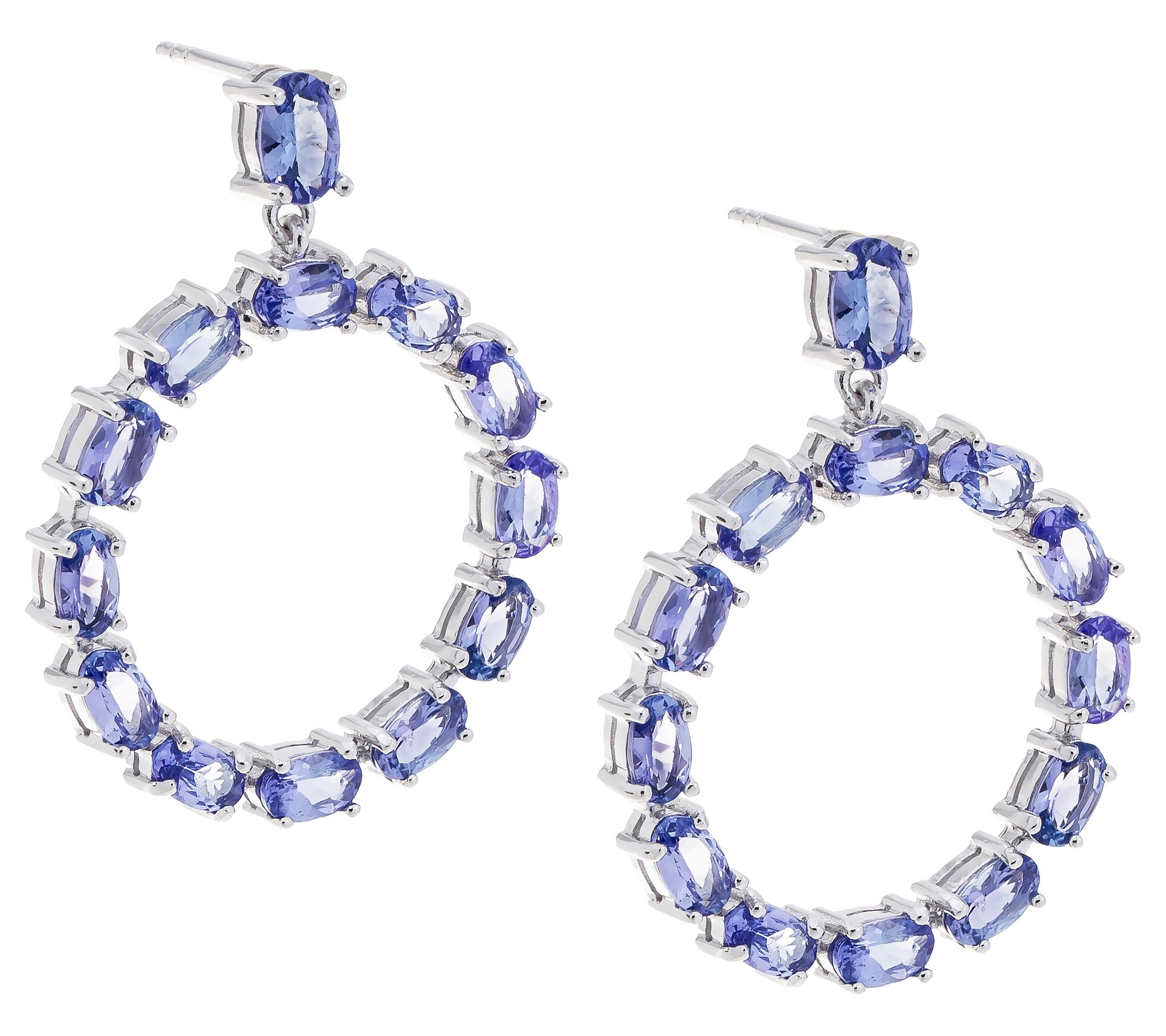 Affinity Gems Tanzanite Chandelier Earrings, Sterling Silver
