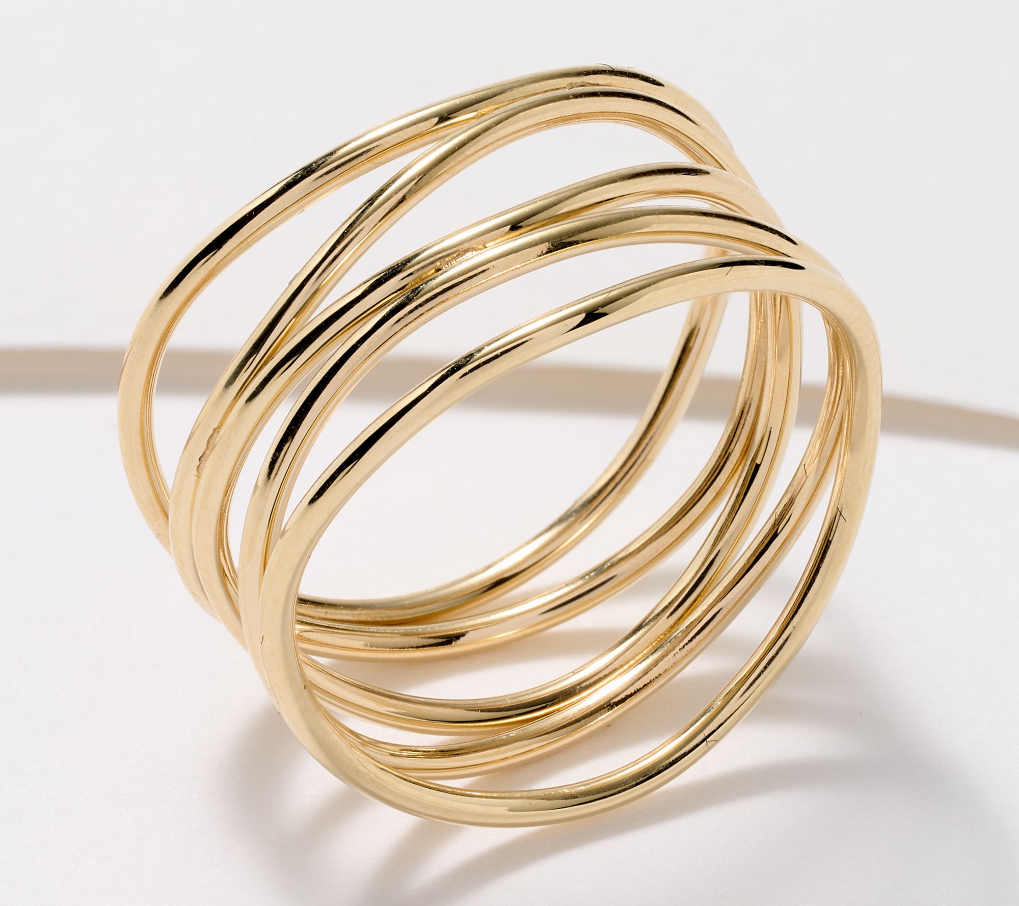 "As Is" Italian Gold x David Markstein Fine Layered Stripe Ring, 14K, 1.3g