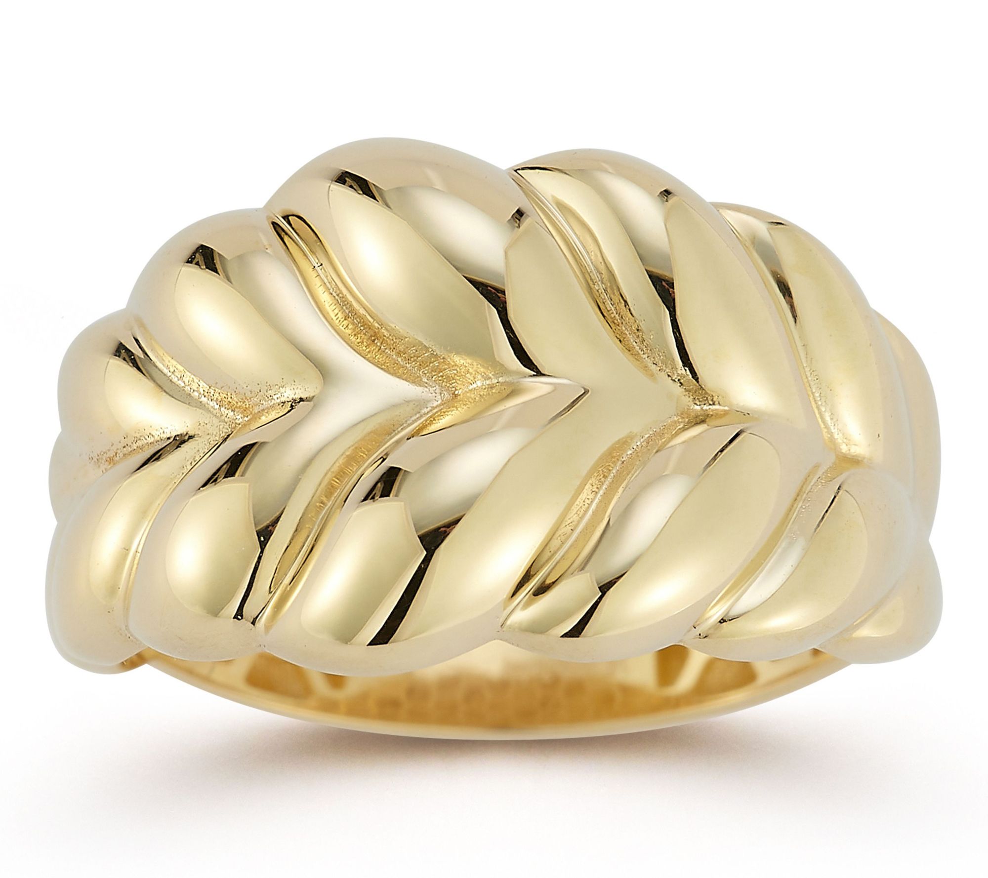 Luminosa Gold Graduated Braided Twist Ring, 14K
