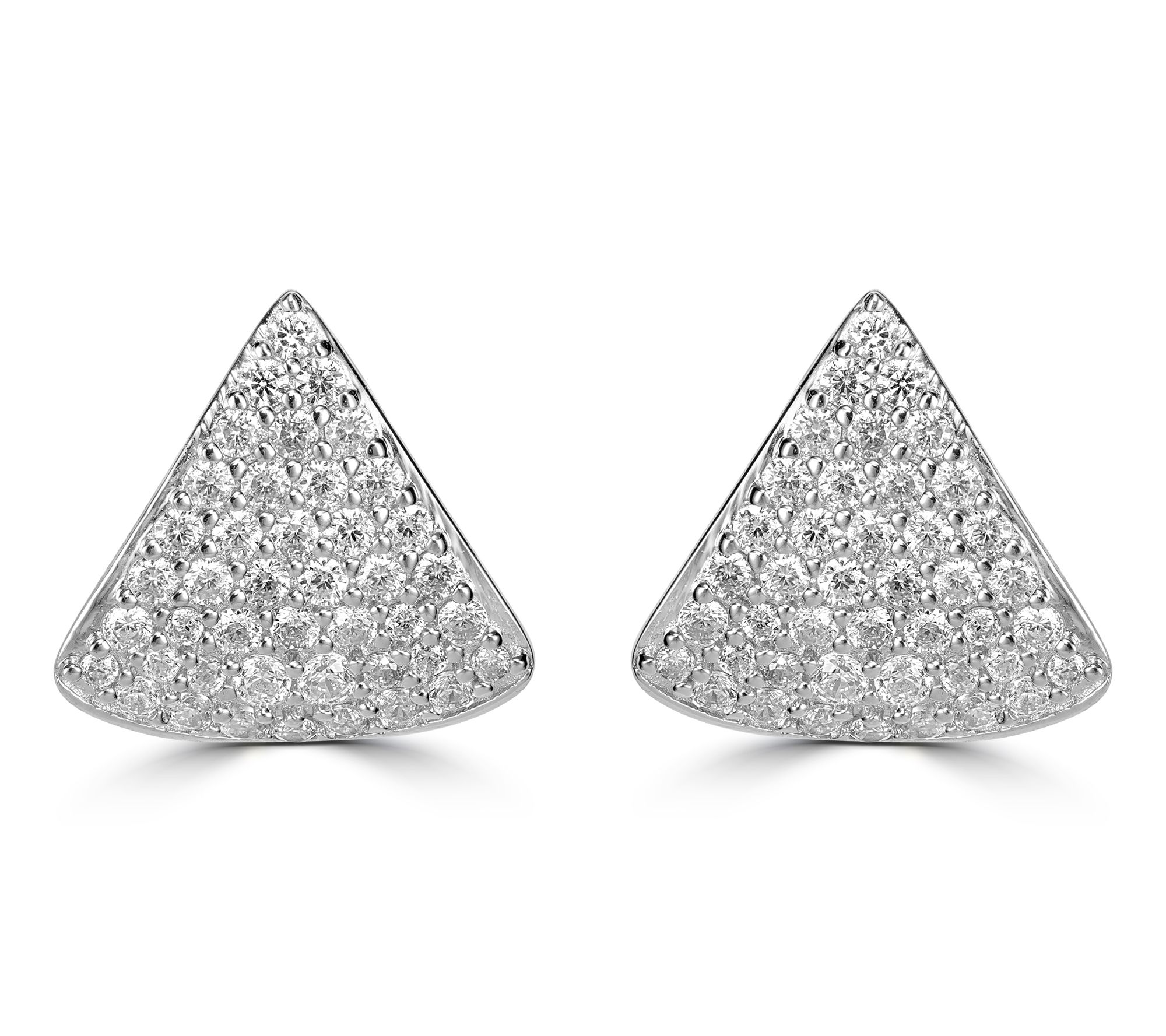 Diamoniqie x Kathy Levine Pave Stud Earrings, Sterling Silver