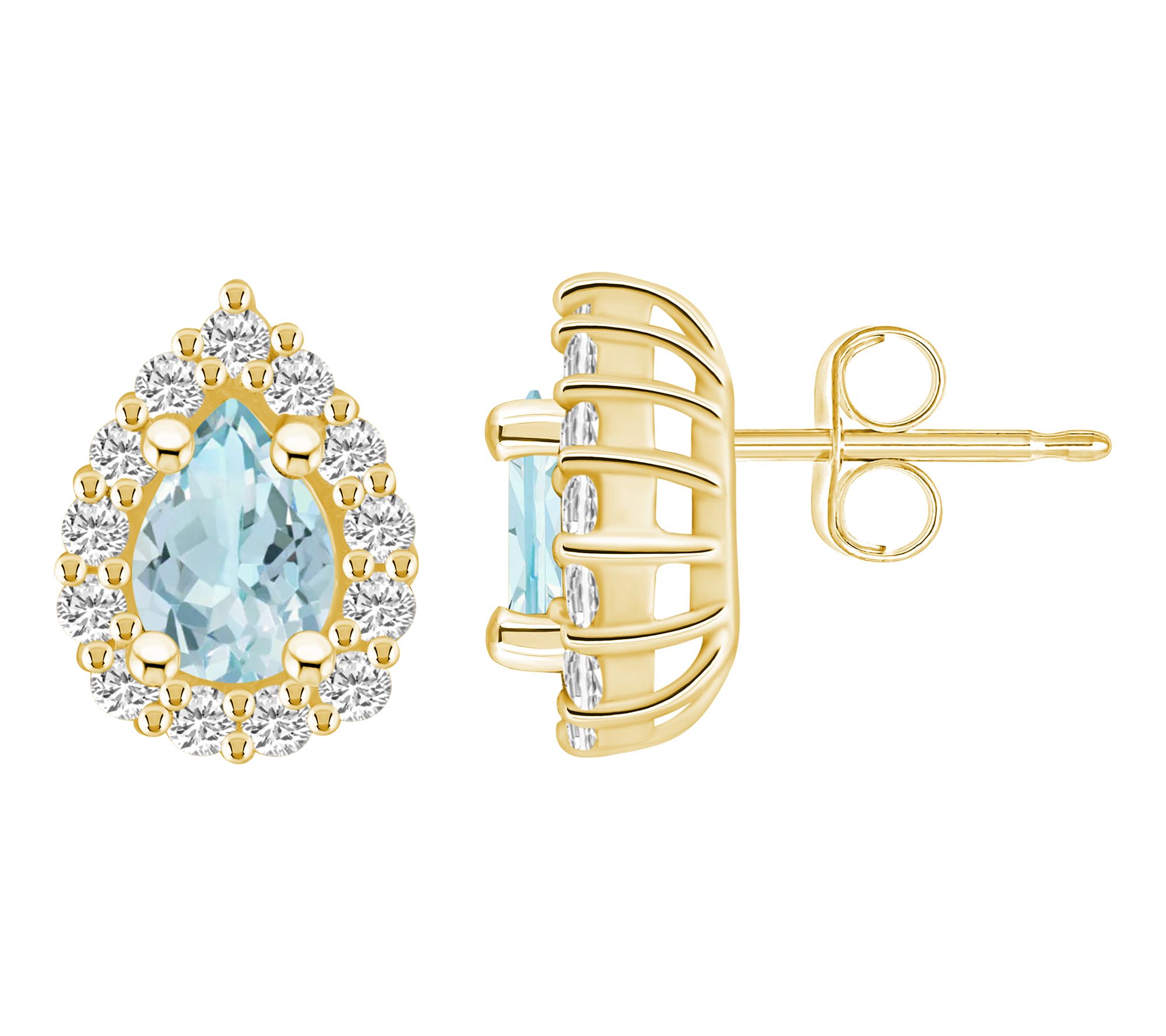 Affinity Gems Pear Gemstone & Diamond Basket Earrings, 14K