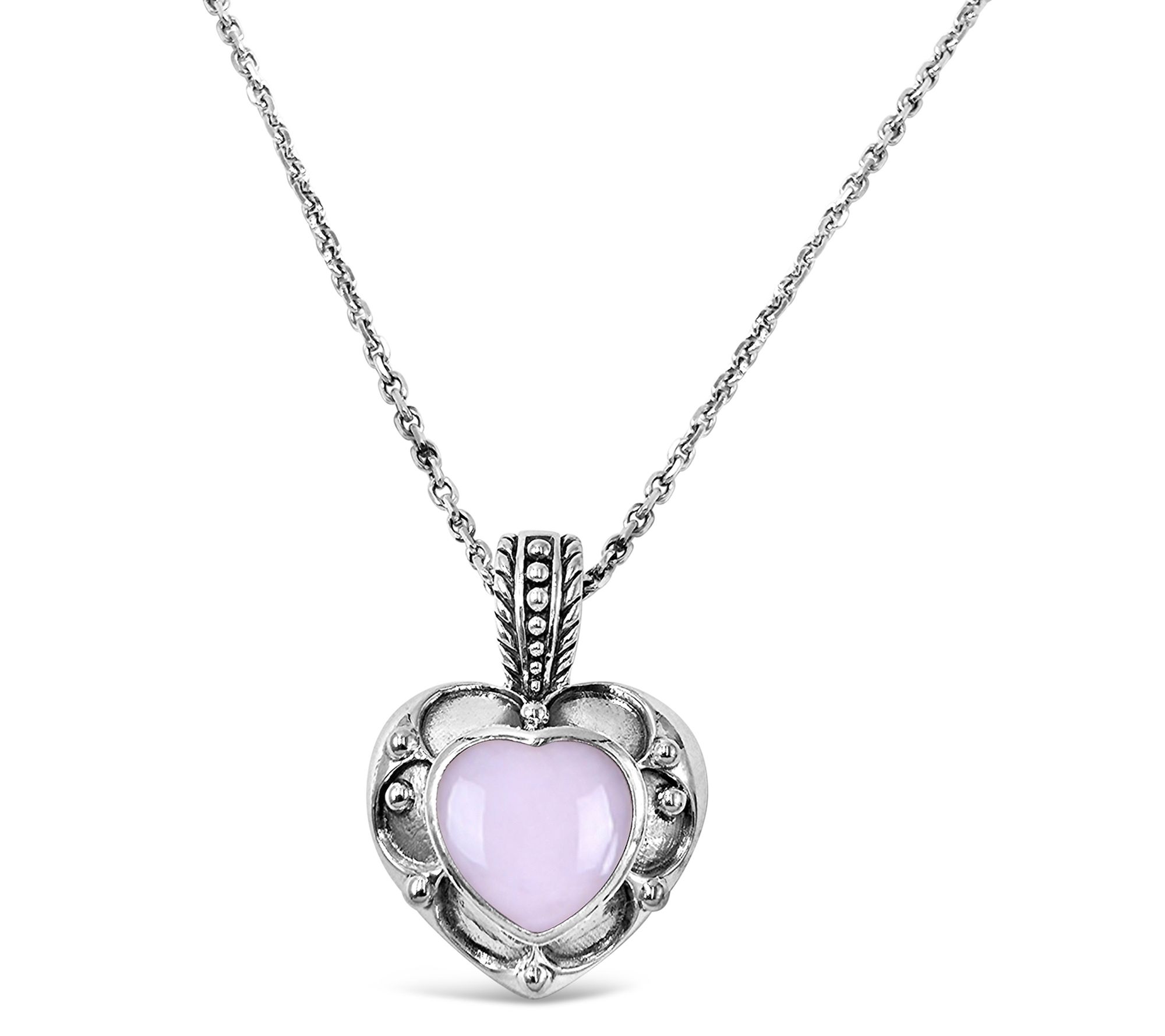 Elyse Ryan Sterling Silver Gemstone Heart Pendant w/ Chain