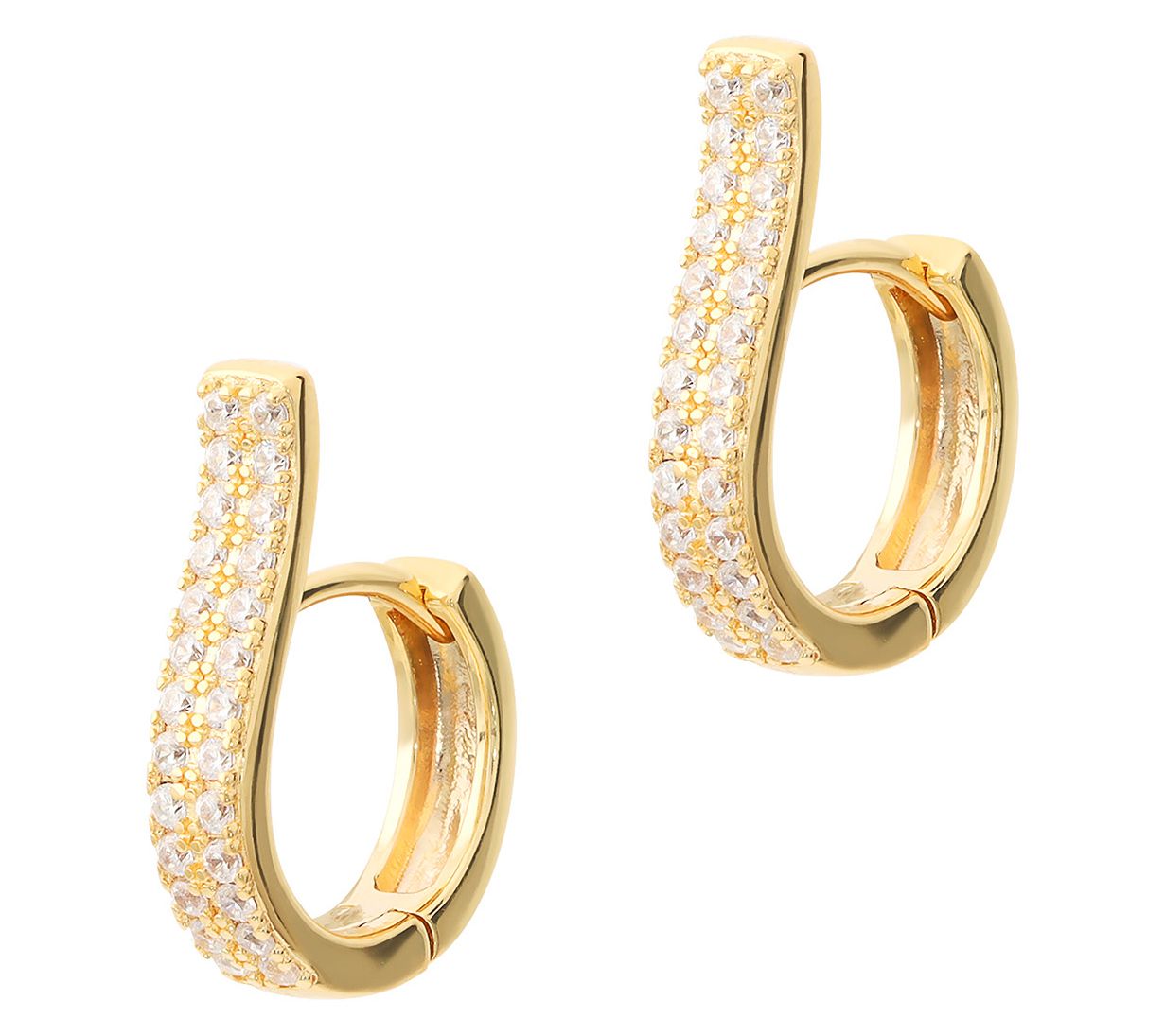 David Markstein Sterling Silver Ear Lift Pave Hoop Earrings