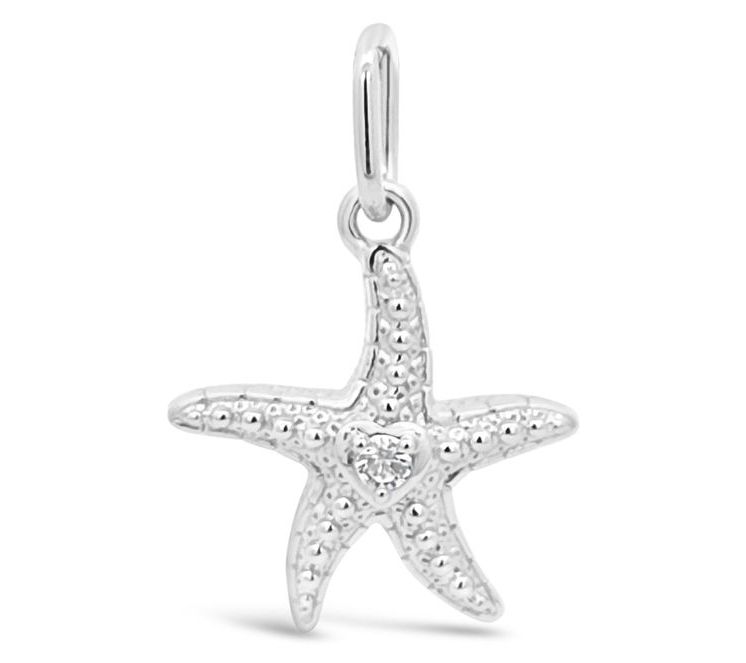 Goddaughters 14K Gold Clad White Topaz StarfishCharm