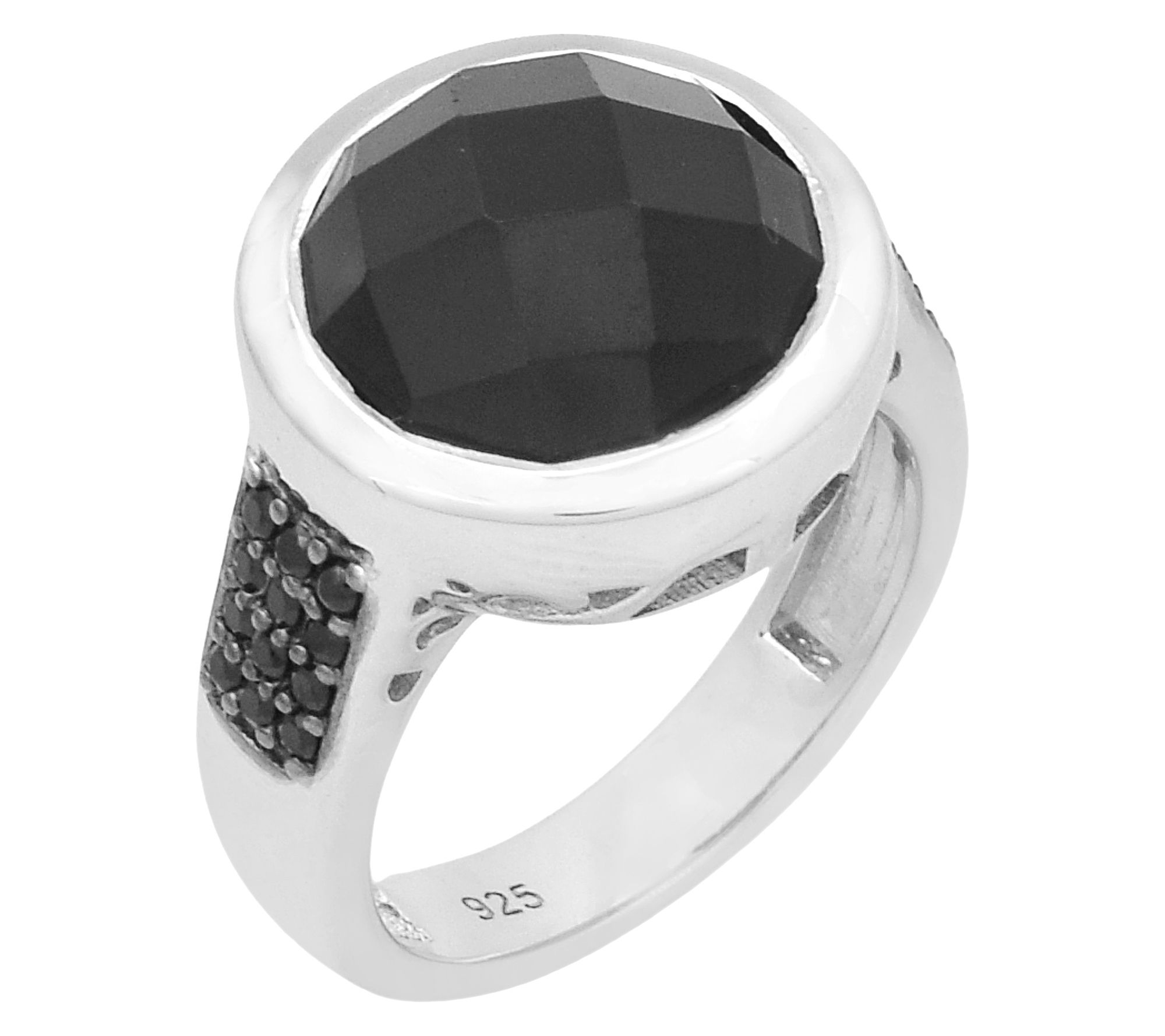 Affinity Gems Black Spinel Ring, Sterling Silver