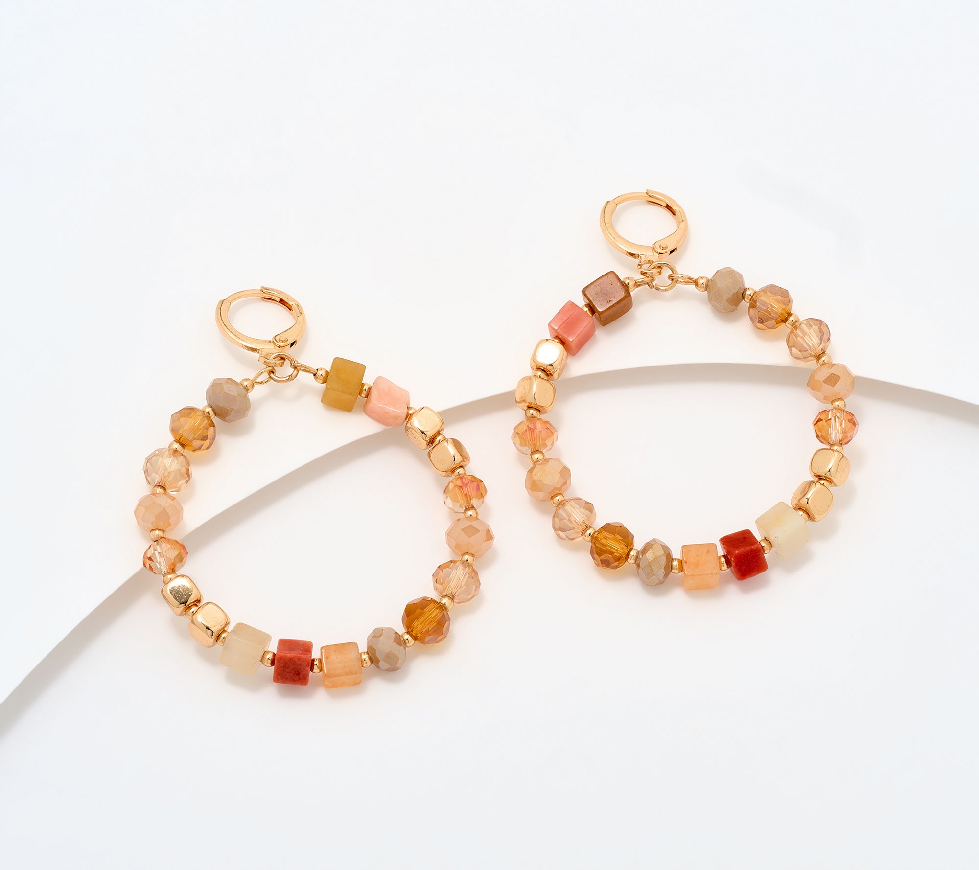 Susan Graver Mixed Media Hoop Earrings