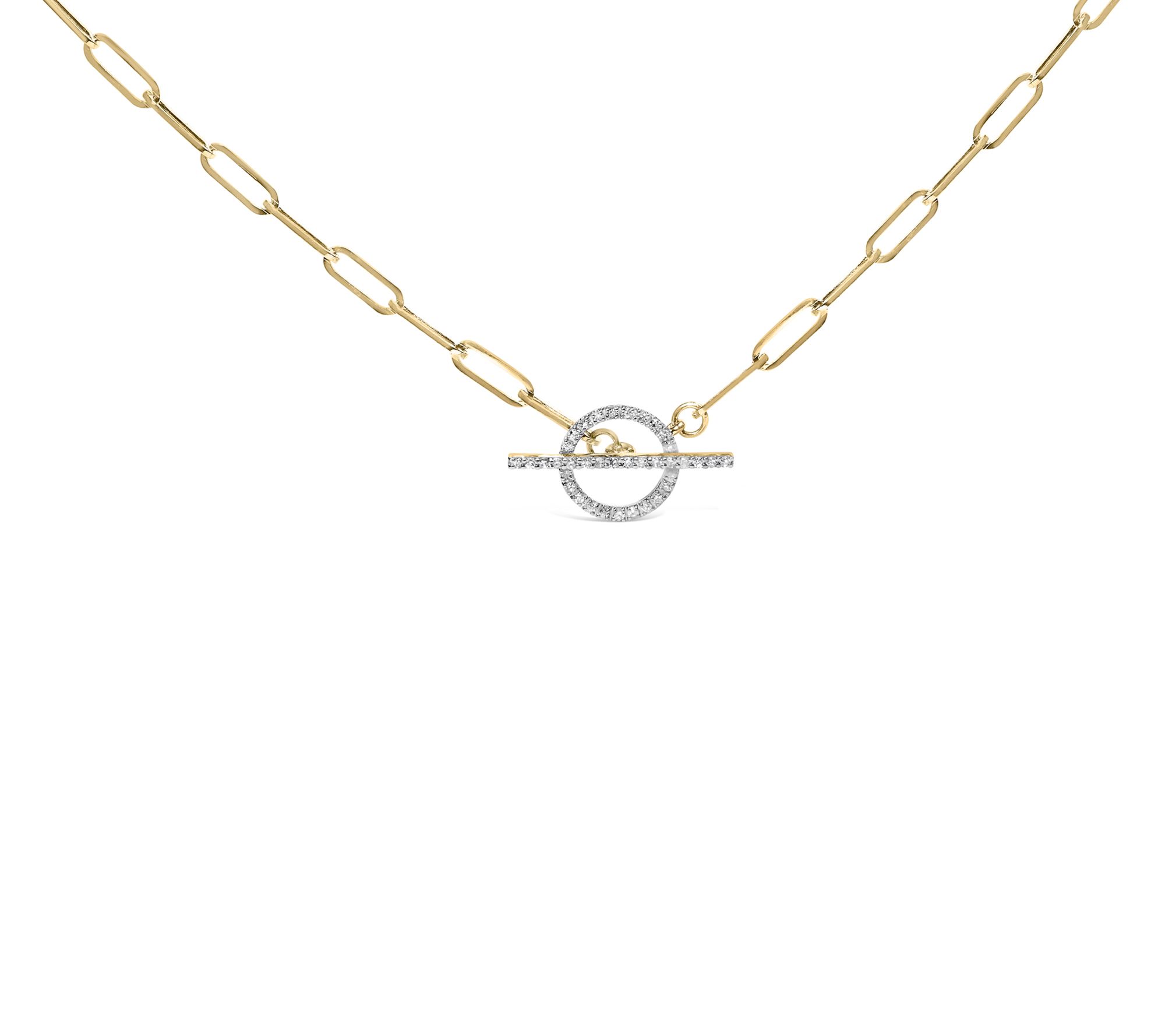 Haus of Brilliance Diamond Paperclip Link Necklace, 14K Gold