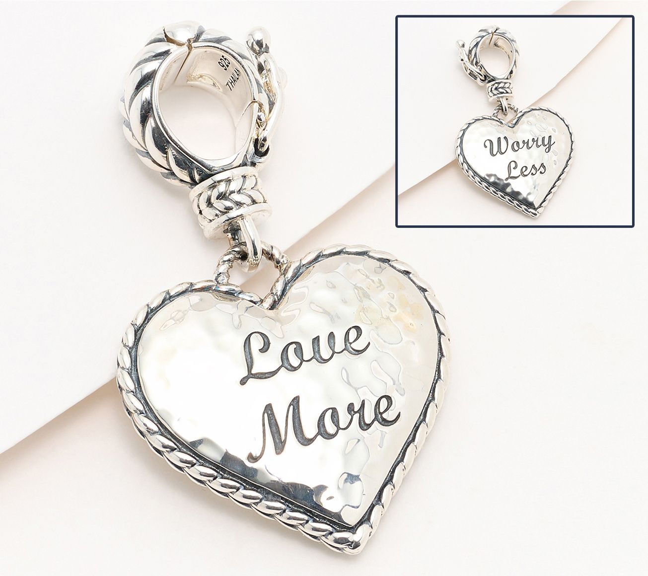 JAI Sterling Silver Reversible Message Heart Enhancer, 9g