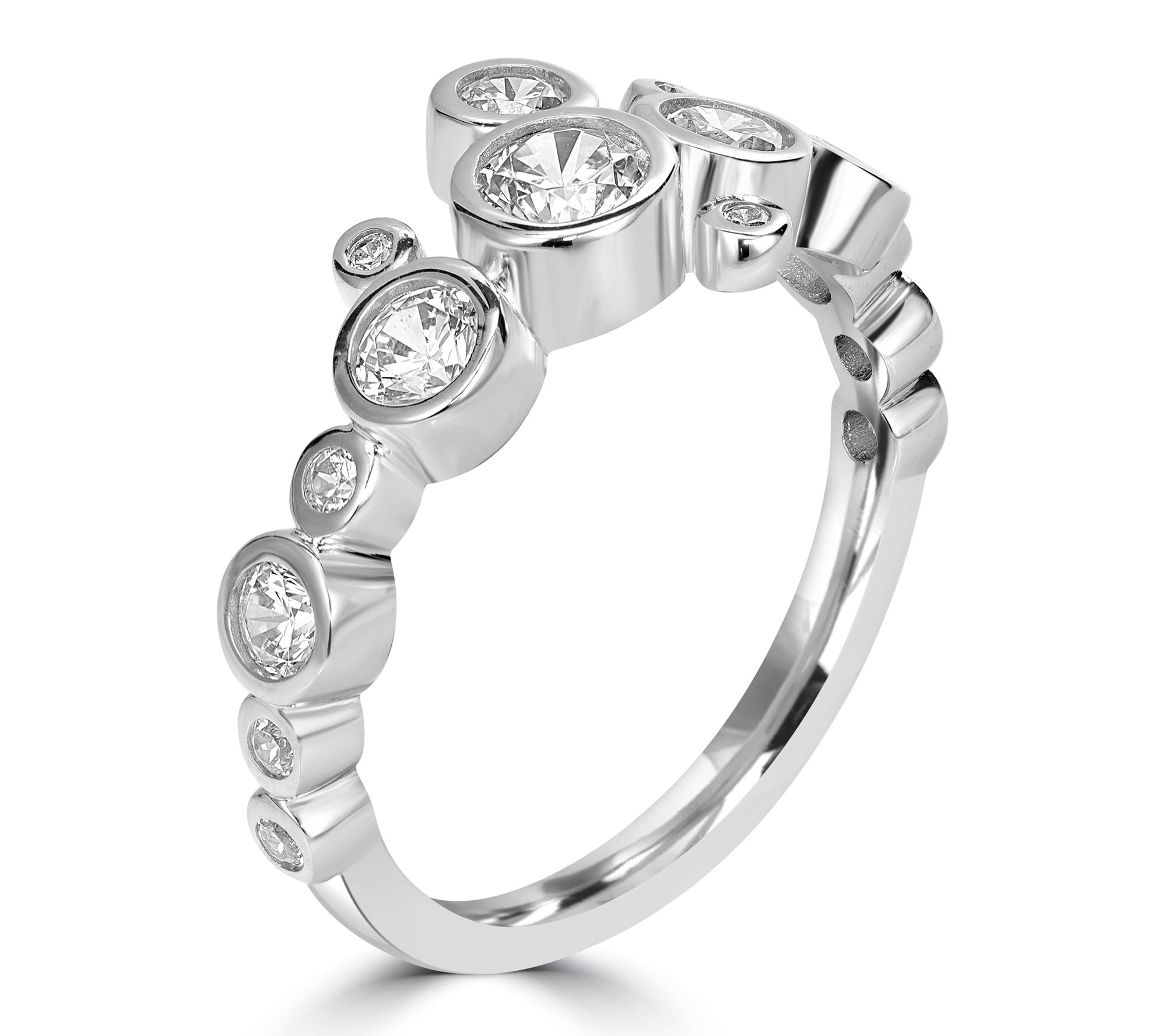 Diamonique x Kathy Levine Bubble Ring, Sterling Silver