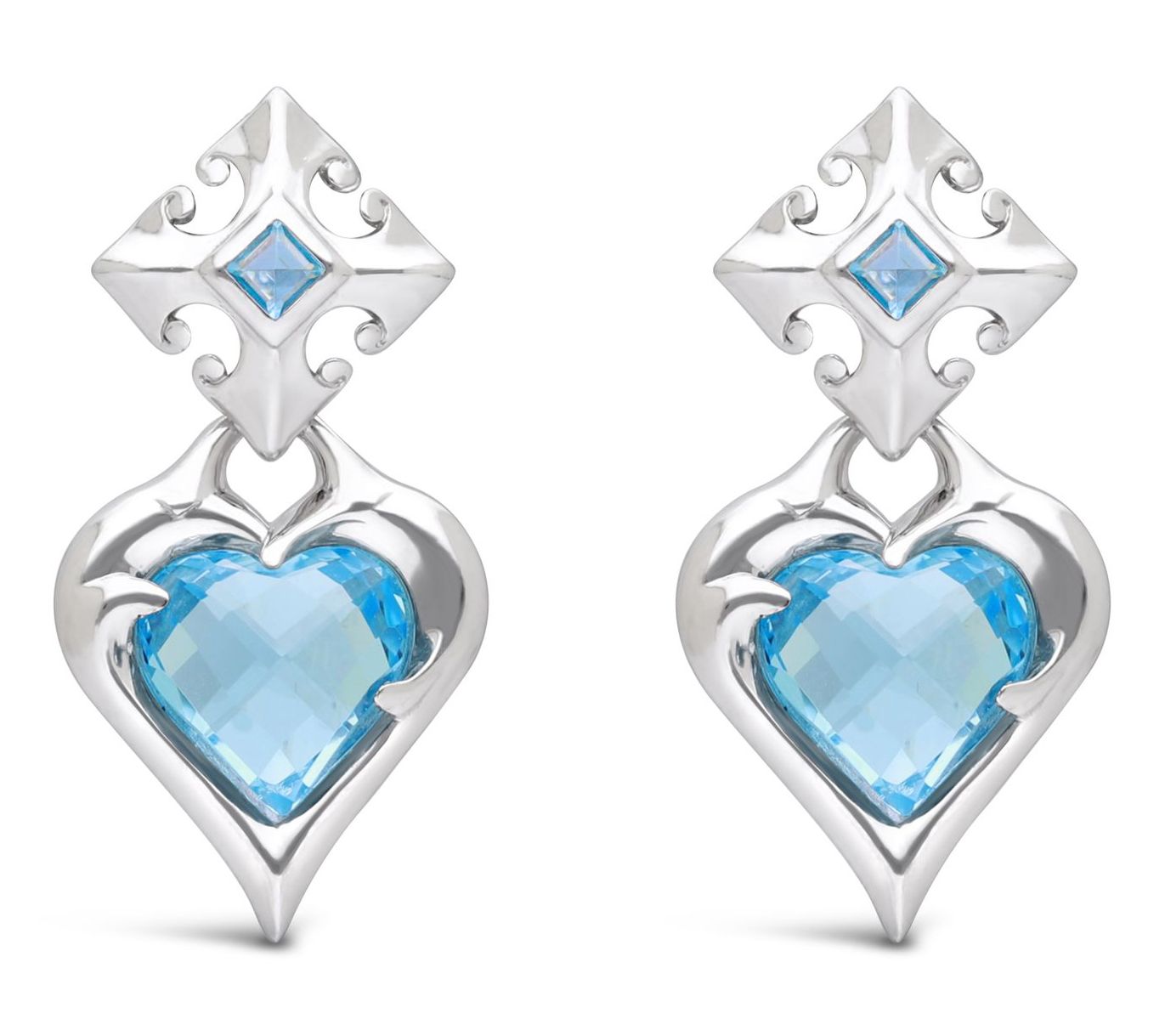 Margo Manhattan Sterling Silver Blue Topaz Faith Earrings