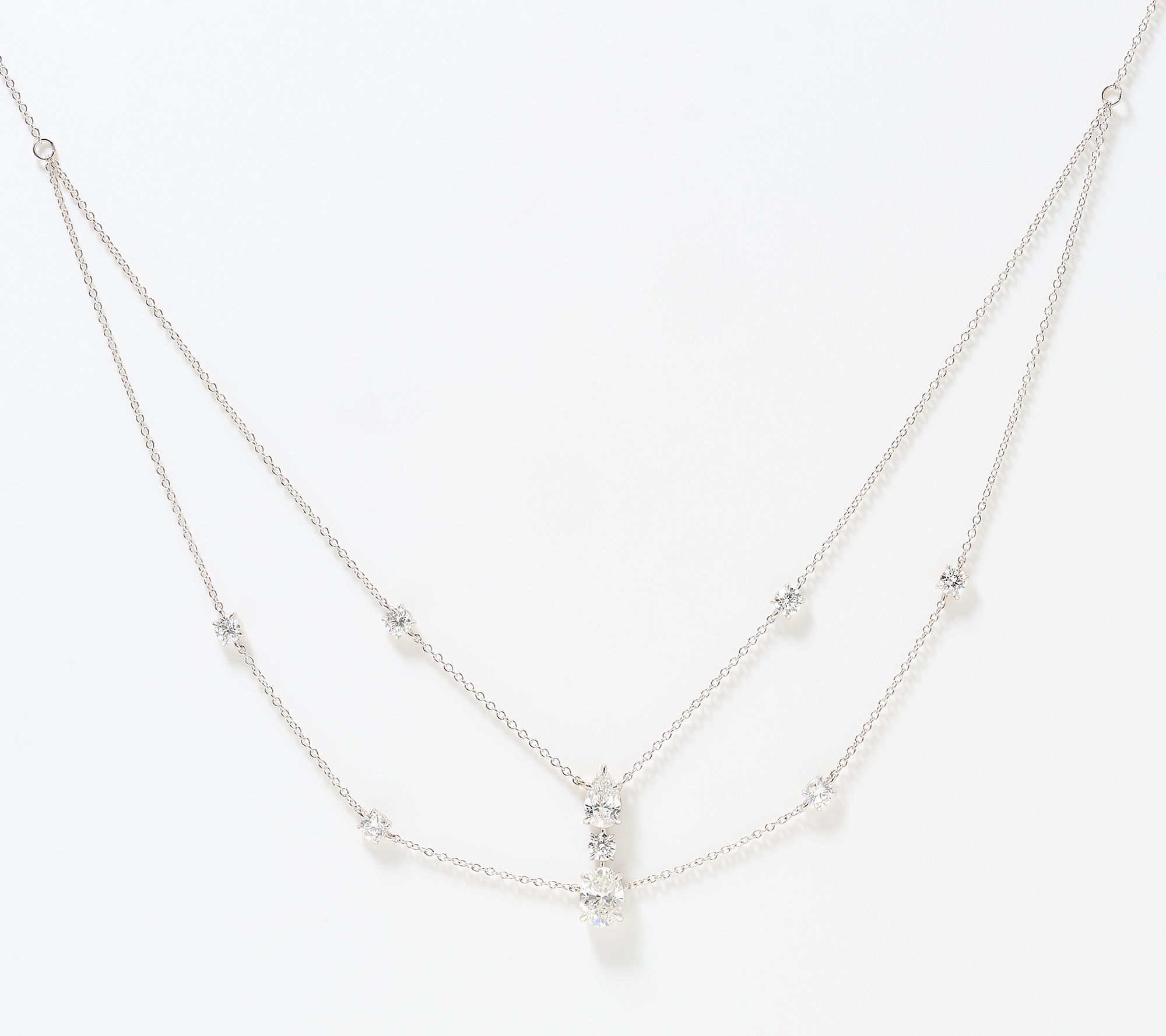 Fire Light Lab Grown Diamonds 1.02 cttw 2 Layer Necklace, 14k