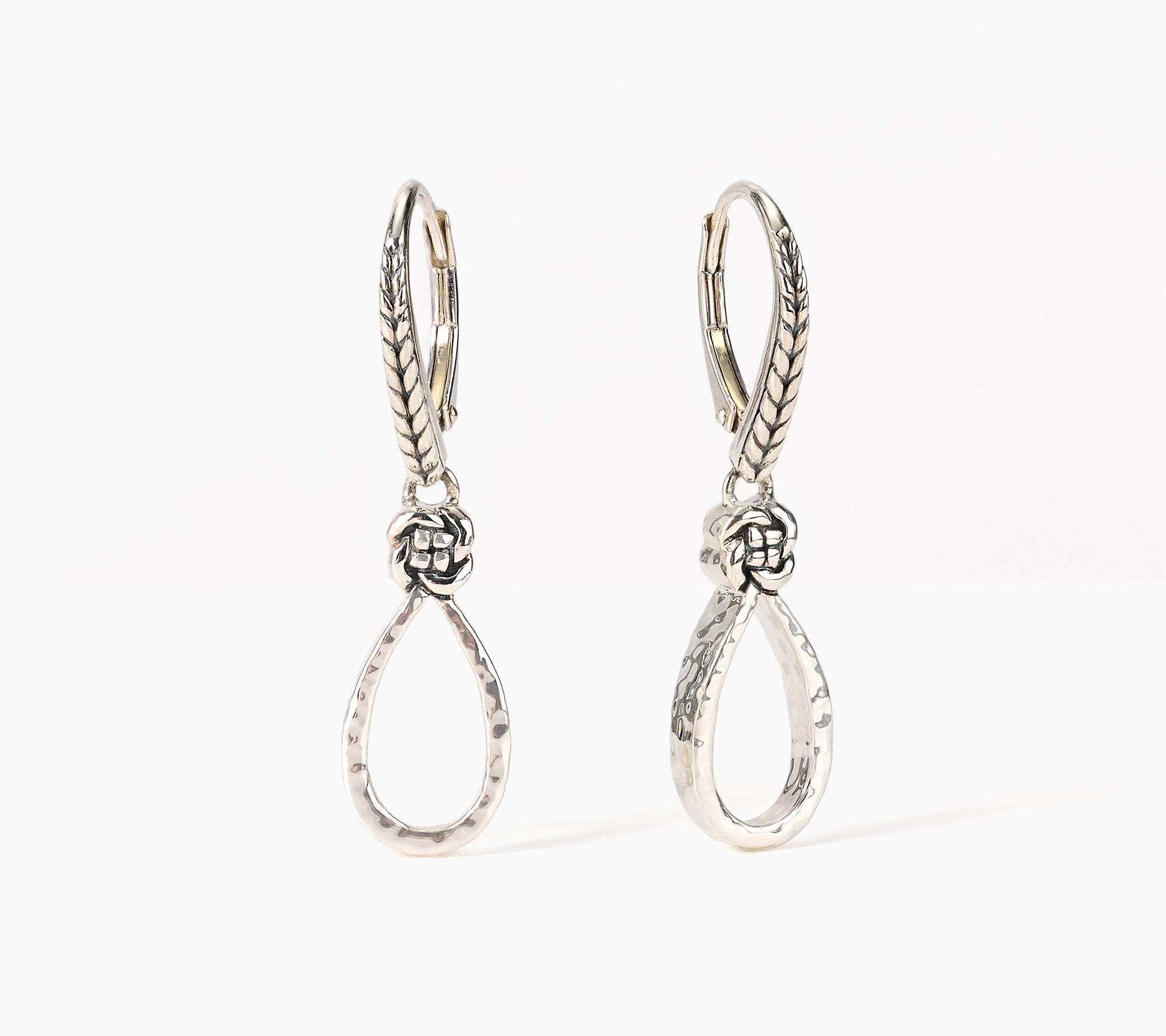 JAI Sterling Silver Celtic Knot Lever Back Earrings