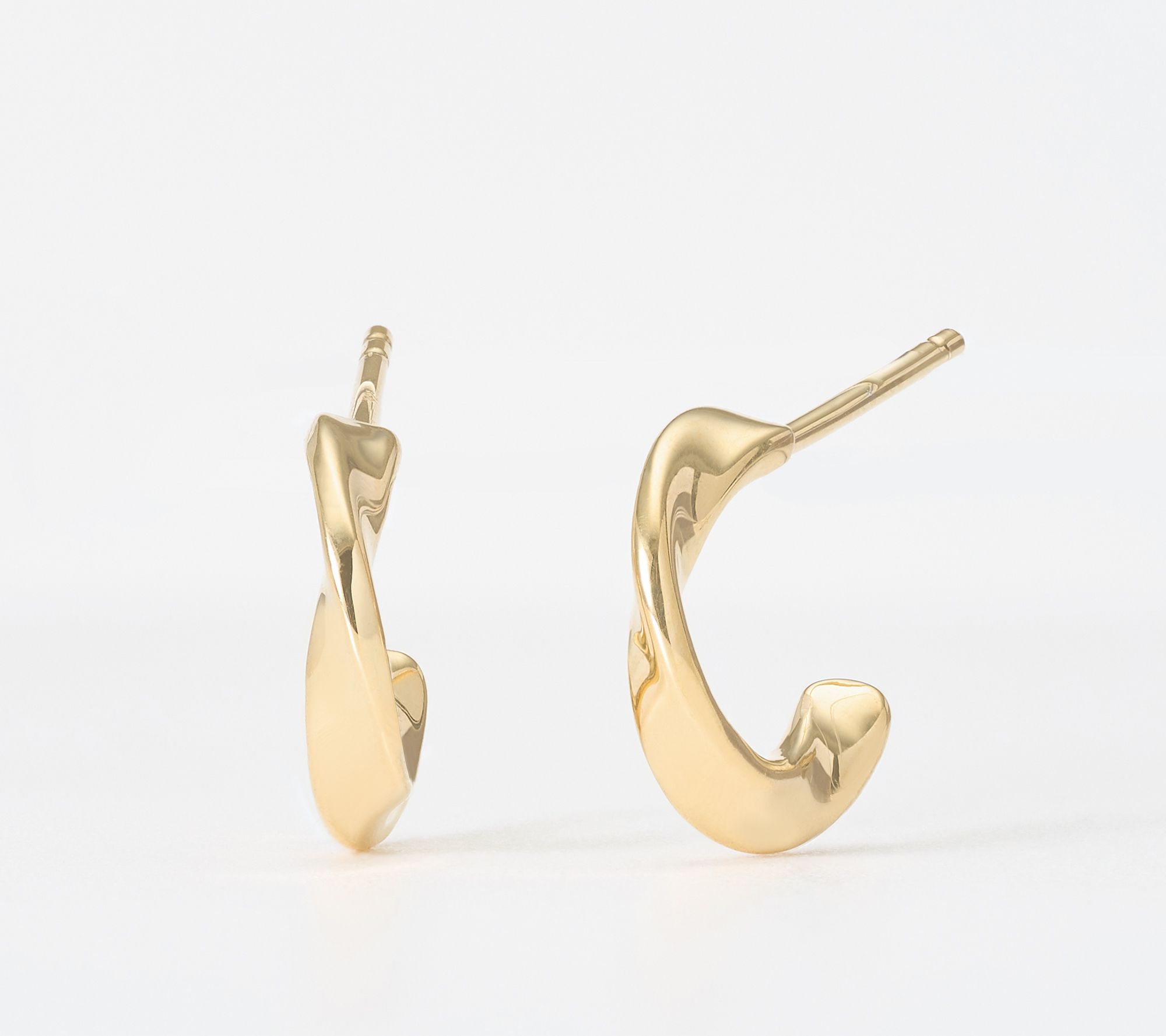 Christian James by Scott Grimes 14K Gold Plated 1/2" Ripple Hoop Earrings