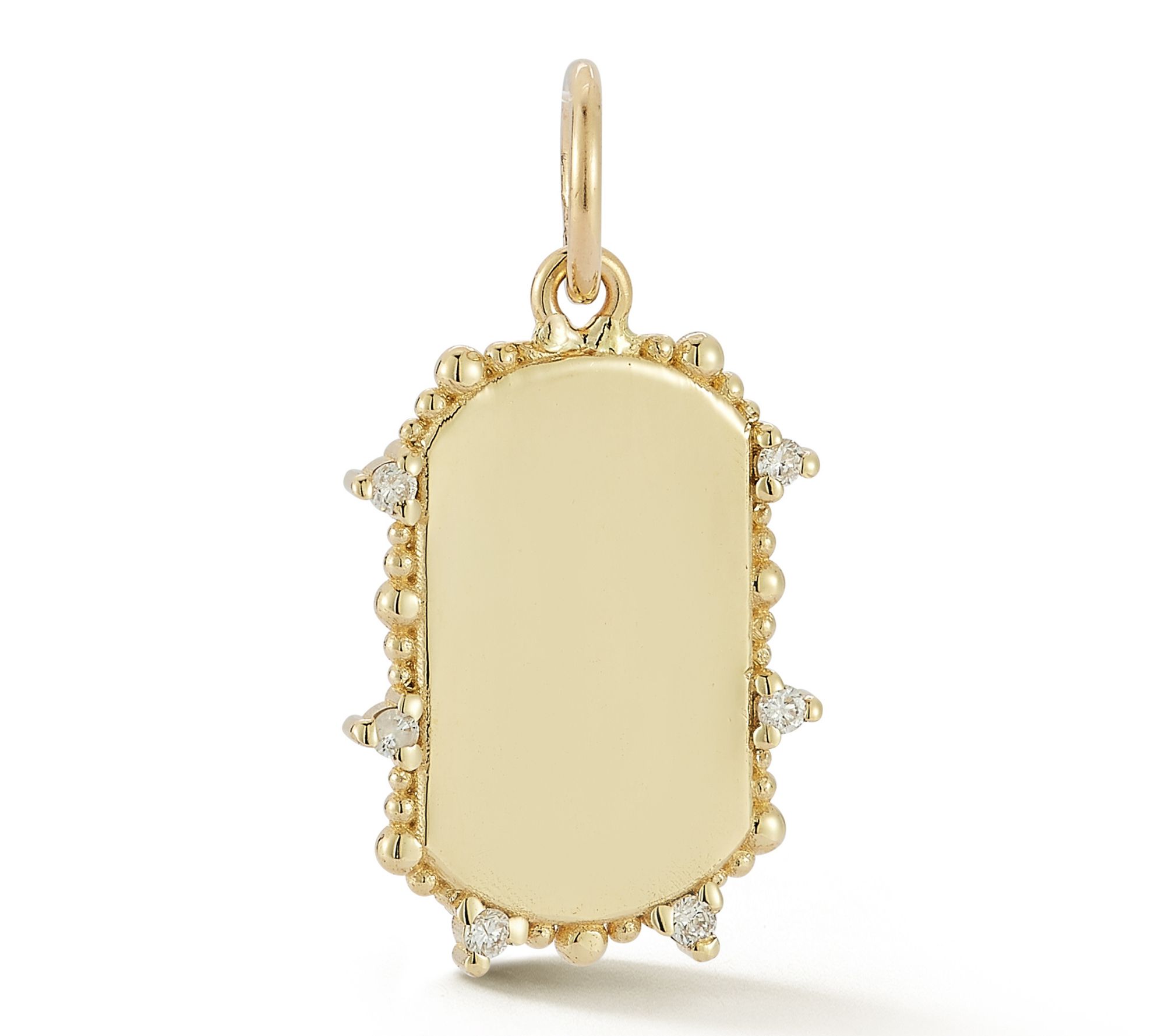 Luminosa Gold Diamond Accented Tag Pendant, 14K