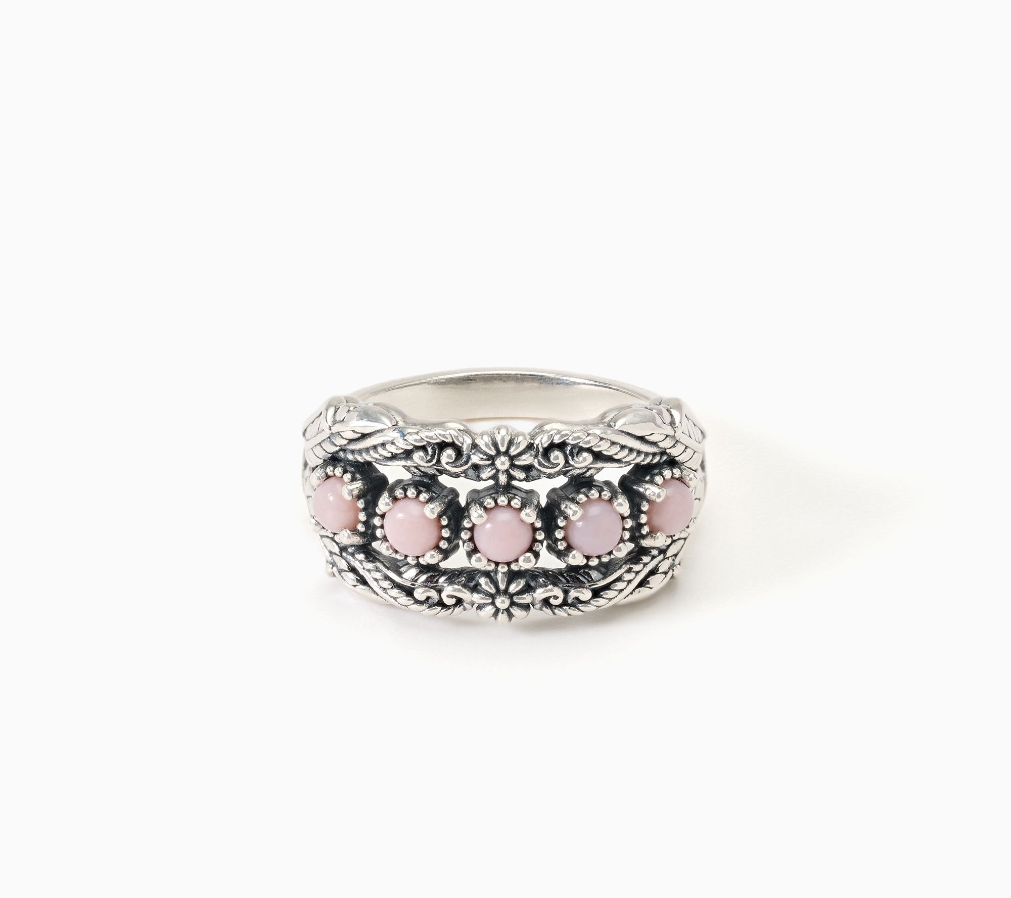 American West Sterling Silver Vine & Leaf Five Gemstone Ring