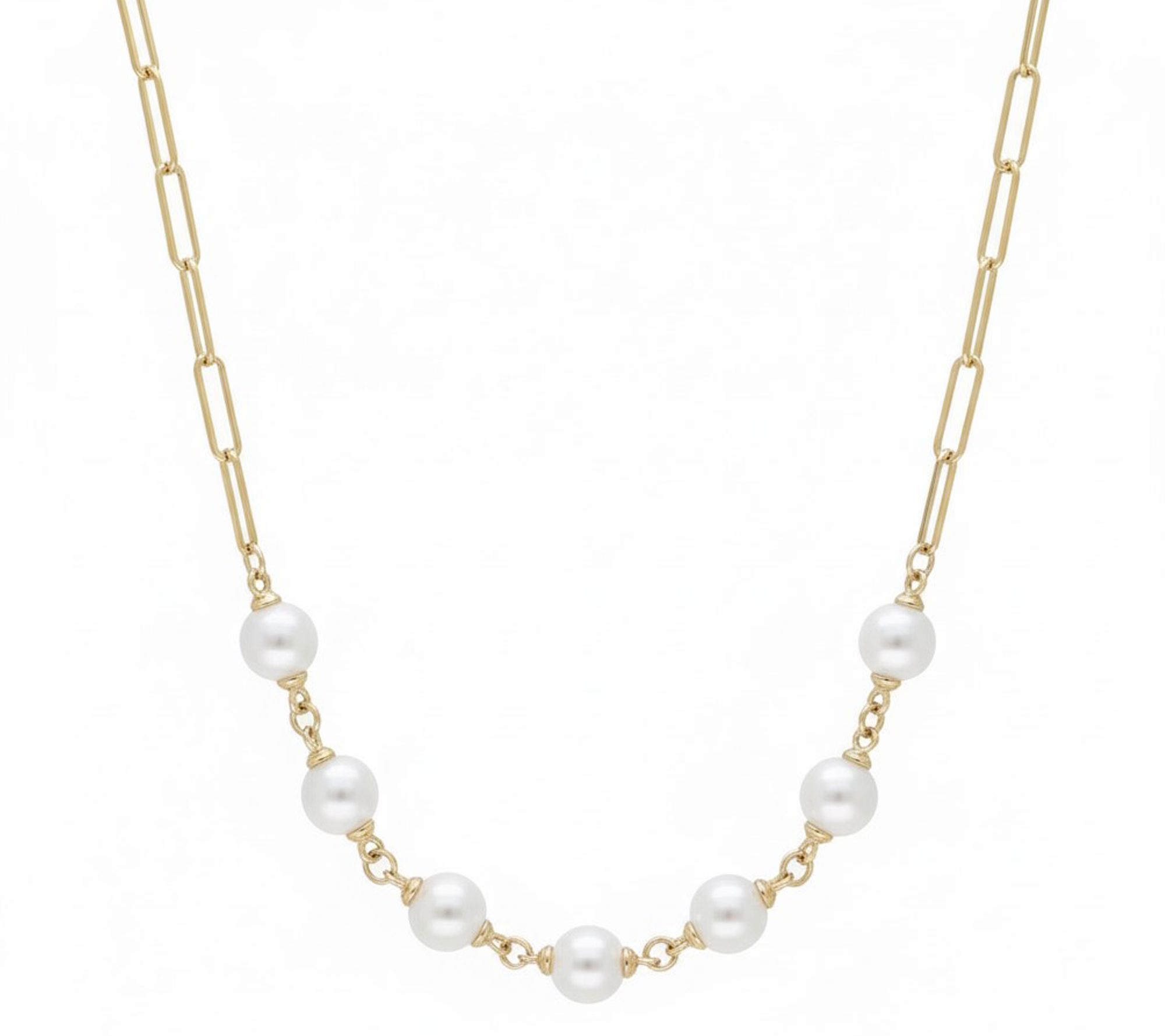 Ariva Sterling 18K Gold Clad Cultured Pearl Beverly Necklace