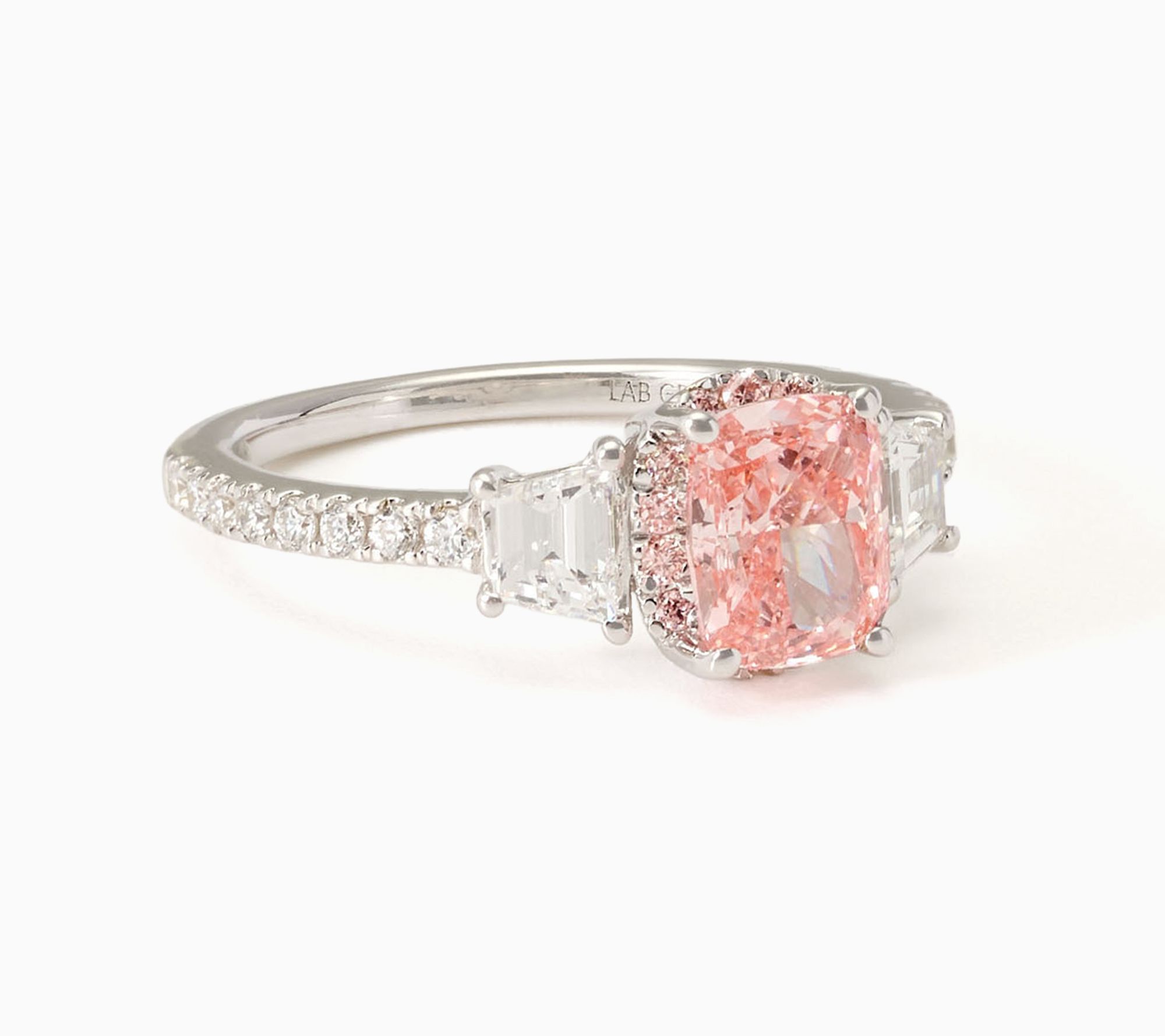  Fire Light Lab Grown Diamonds 1.50 cttw Radiant Cut Color Ring, WG