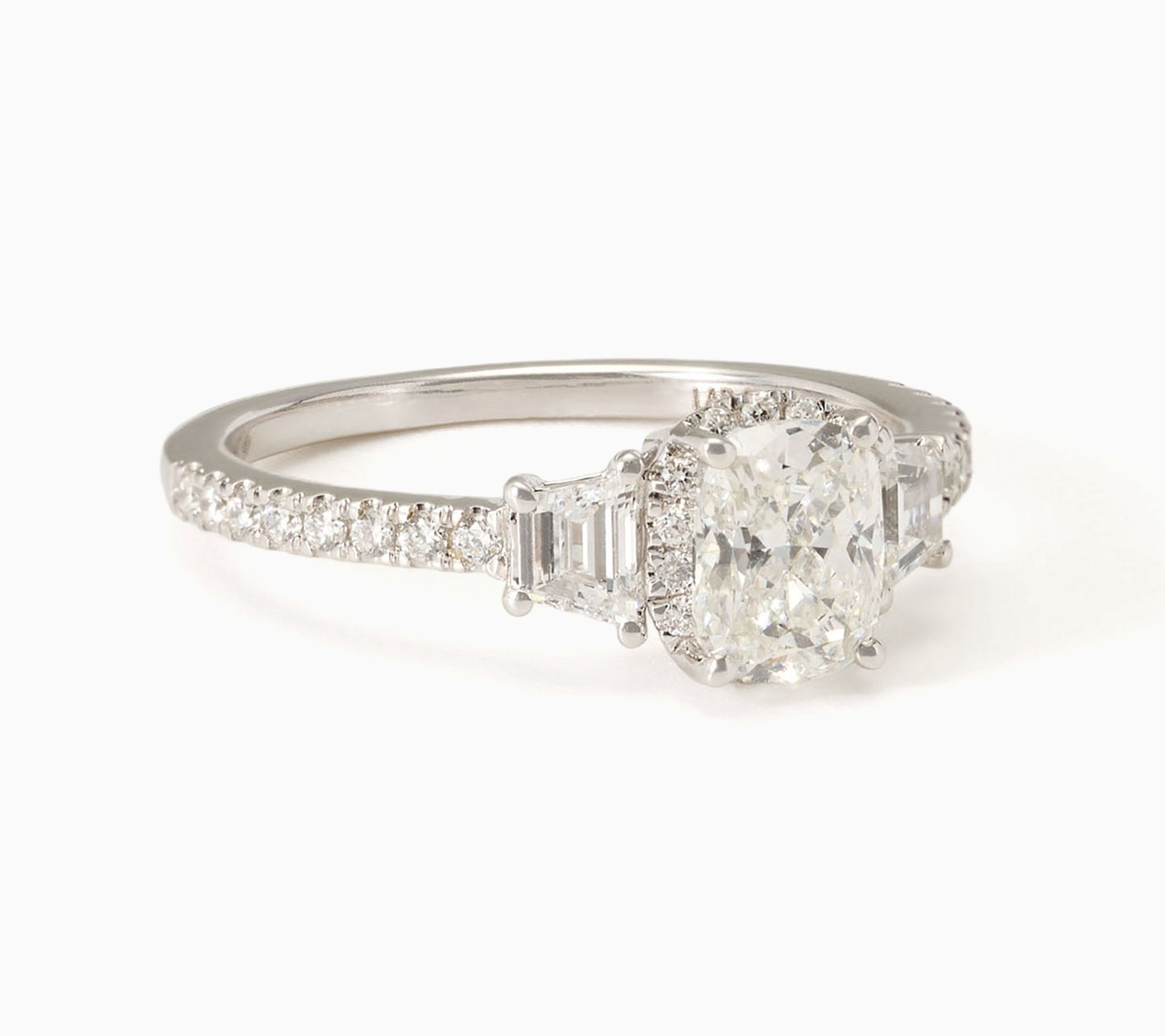 Fire Light Lab Grown Diamonds 1.50 cttw Radiant Cut Color Ring, WG
